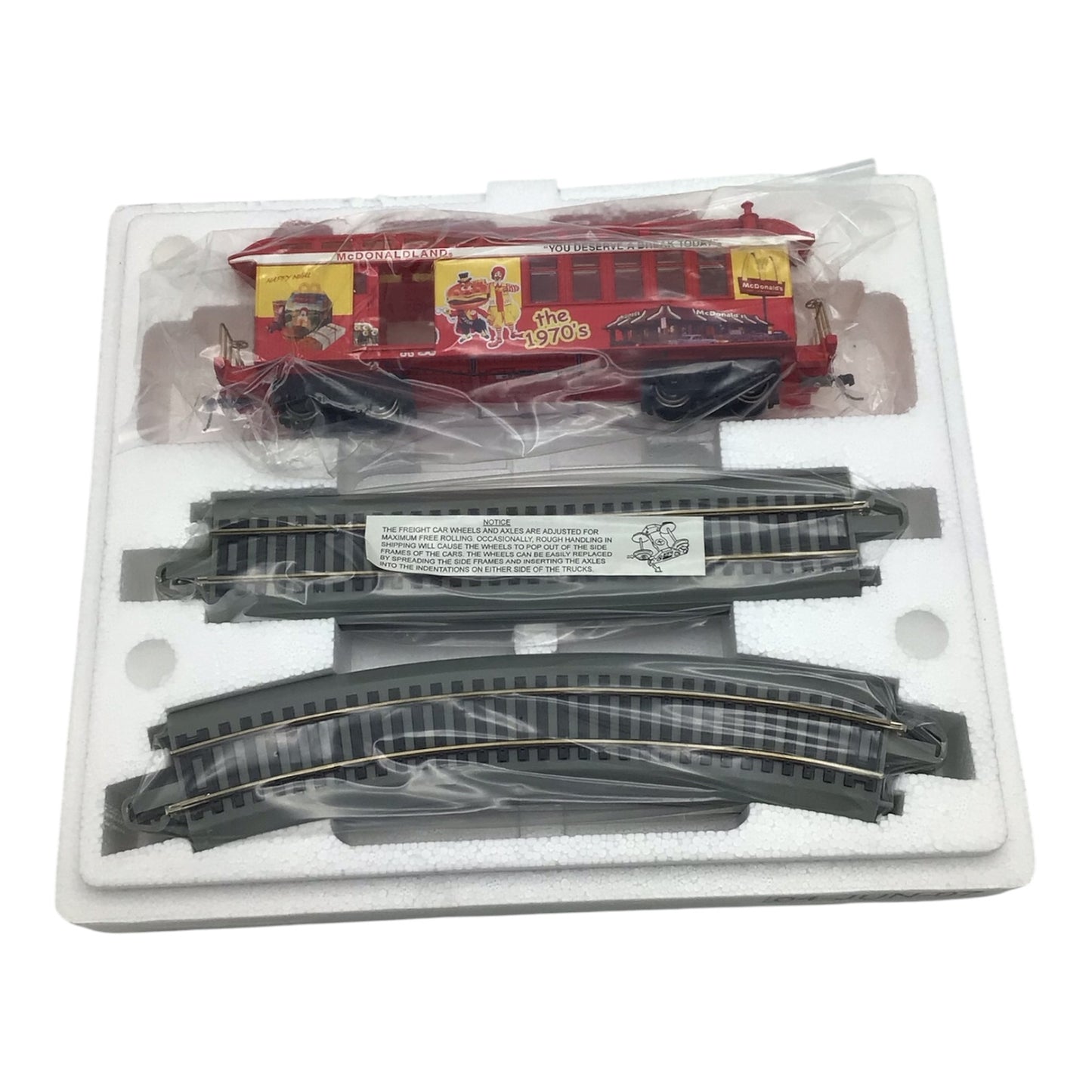 Hawthorne Village McDonald's 50th Anniversary Train Car Set of 4 w/ Tracks