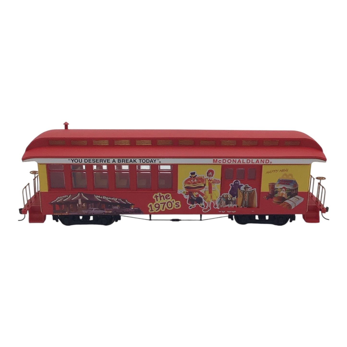 Hawthorne Village McDonald's 50th Anniversary Train Car Set of 4 w/ Tracks