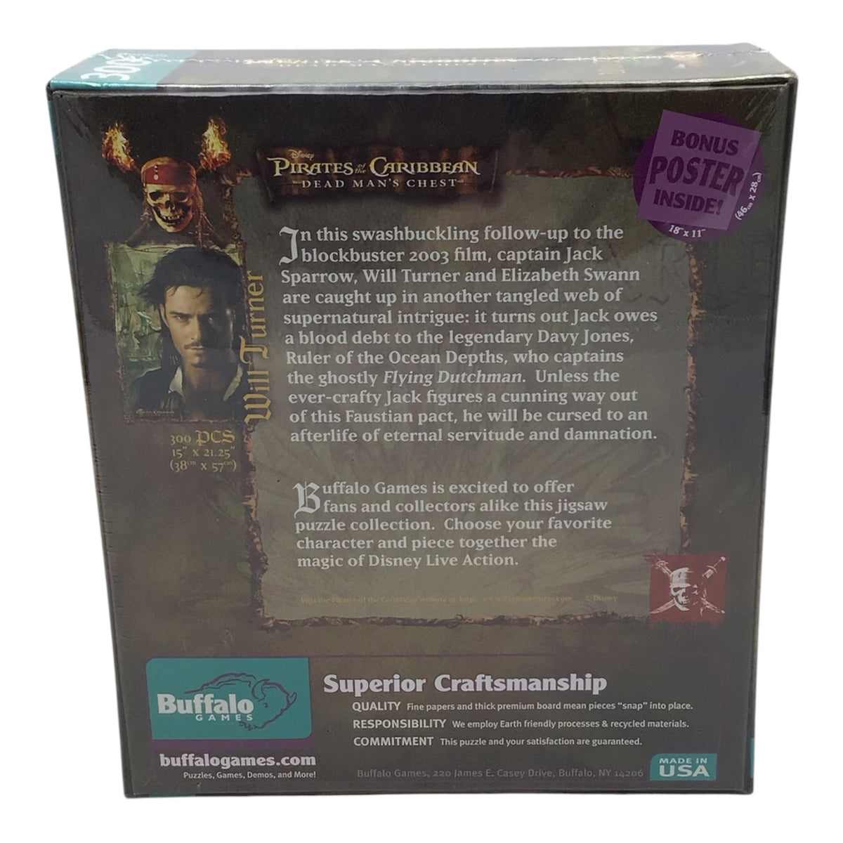 Pirates of the Caribbean Dead Man's Chest Will Turner 300pc Puzzle - New in Box
