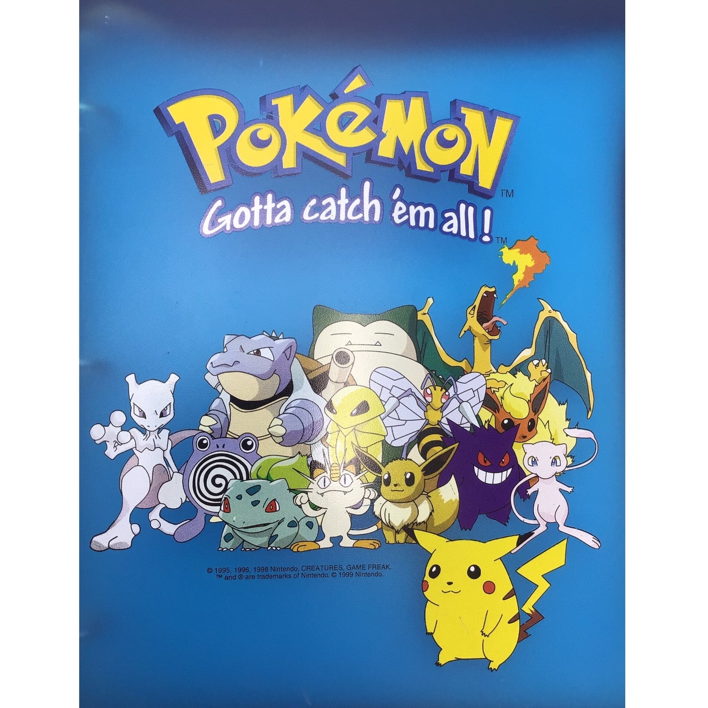 Nintendo Pokémon Blue Translucent Three-Ring Binder – Vintage Pokémon Collectible