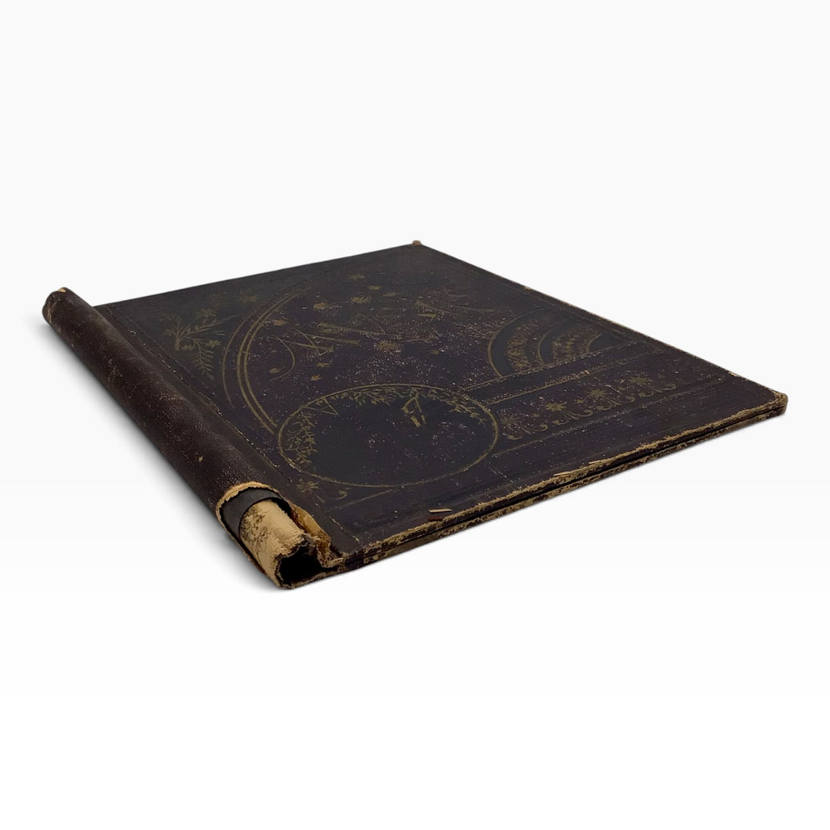 Late 1800s Antique Custom Music Binder – Gold Embossed Floral & Geometric Cover