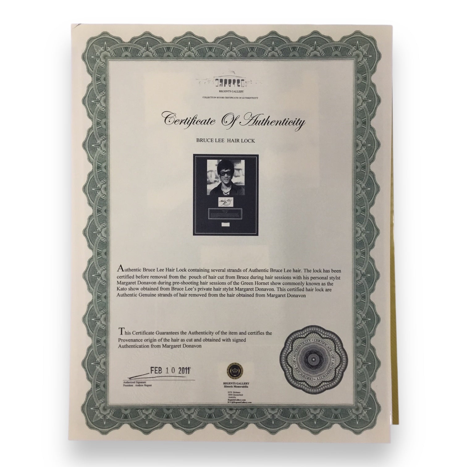Bruce Lee Display Hair Lock with COA