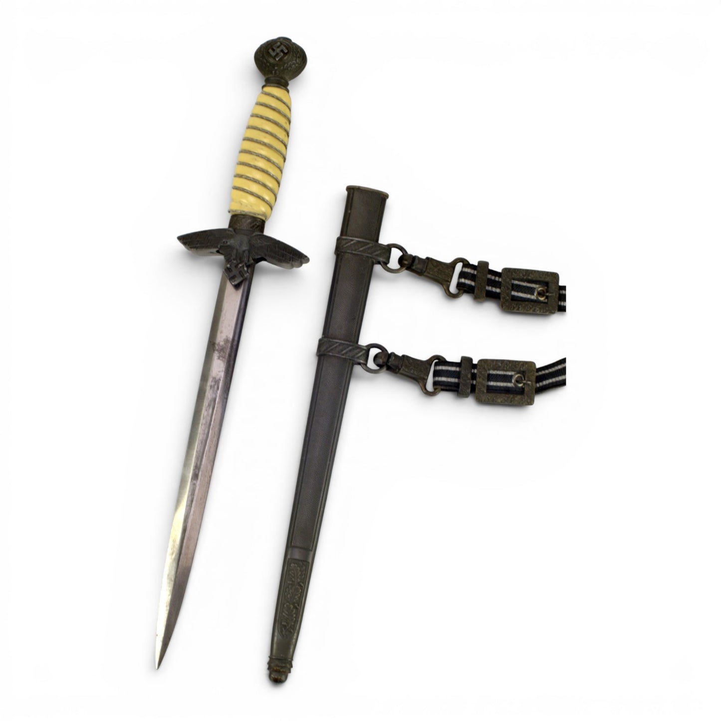 German WW2 2nd Model Luftwaffe Officer Dagger with Hangers, Near Mint