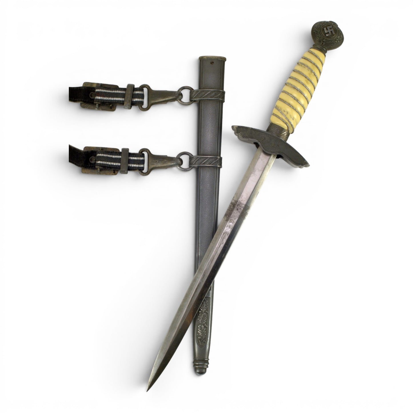 German WW2 2nd Model Luftwaffe Officer Dagger with Hangers, Near Mint