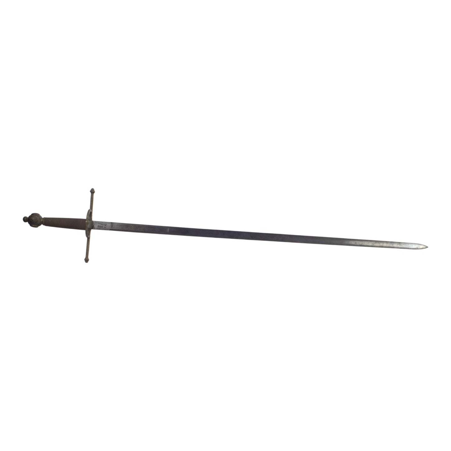 Large Longsword with Unique Maker Mark & Fascinating Embedded Ancient-Style Coin