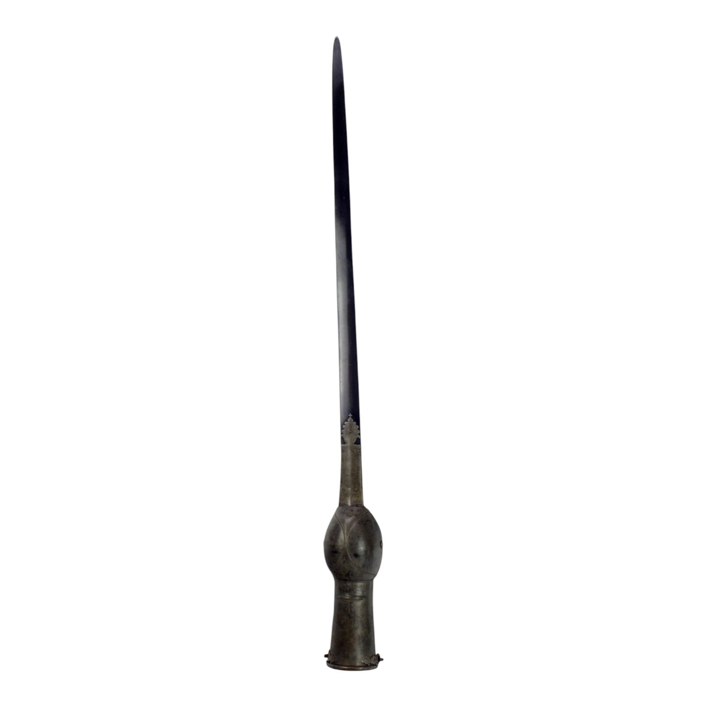 Rare 17th-18th C. Mogul Indian PATA Sword with Damascus Hilt (Silverd armor cover + Cross Pattern)