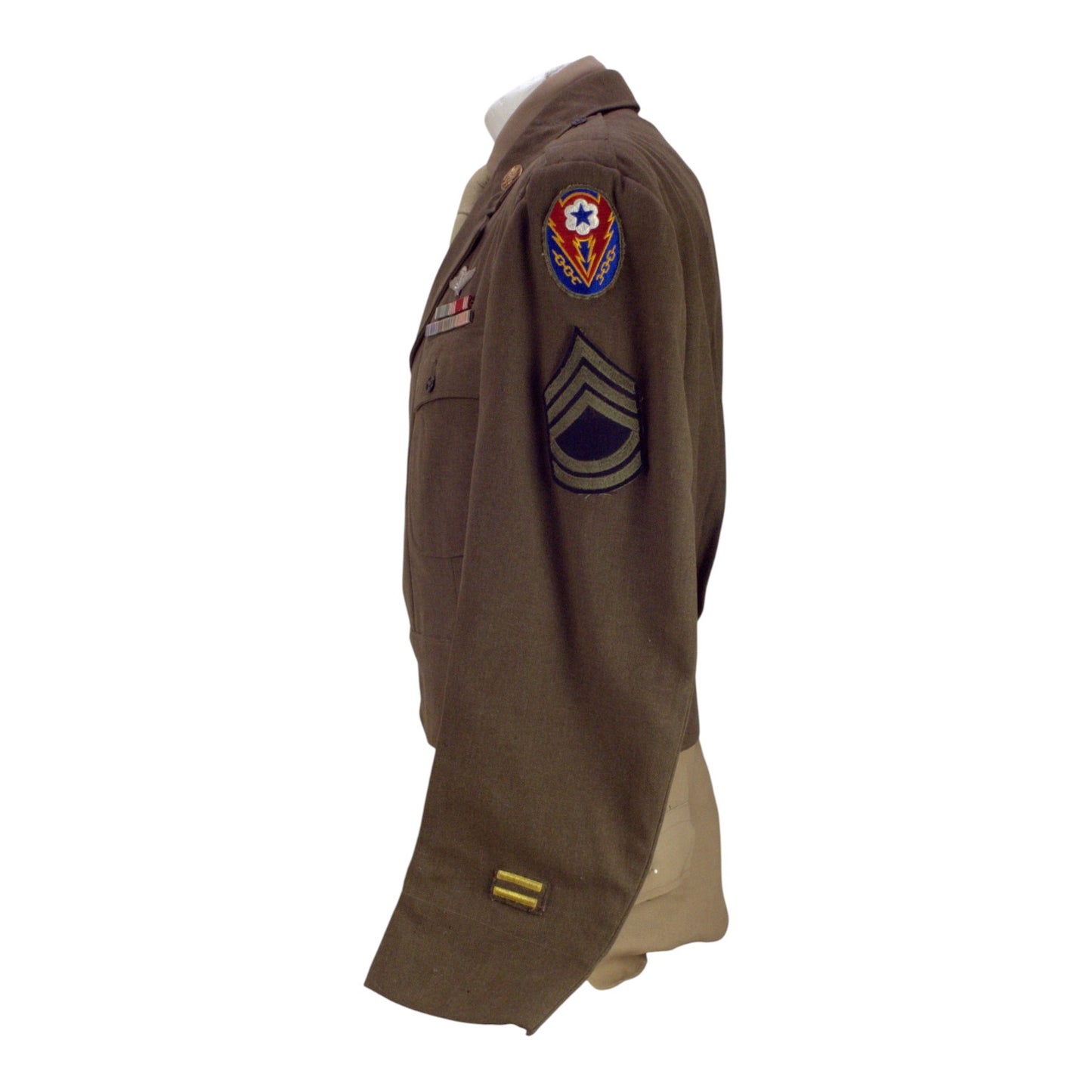 U.S. WWII Army Technical Sergeant Paratrooper Ike Jacket with Wings, Ribbons & Insignia