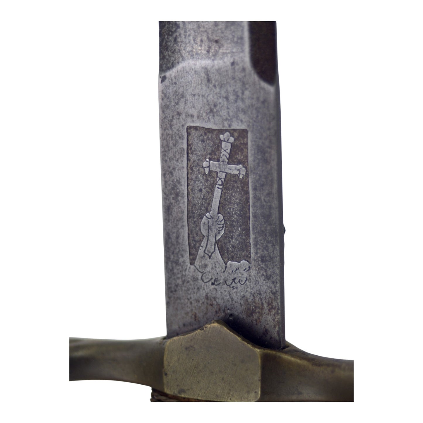 Large Longsword with Unique Maker Mark & Fascinating Embedded Ancient-Style Coin