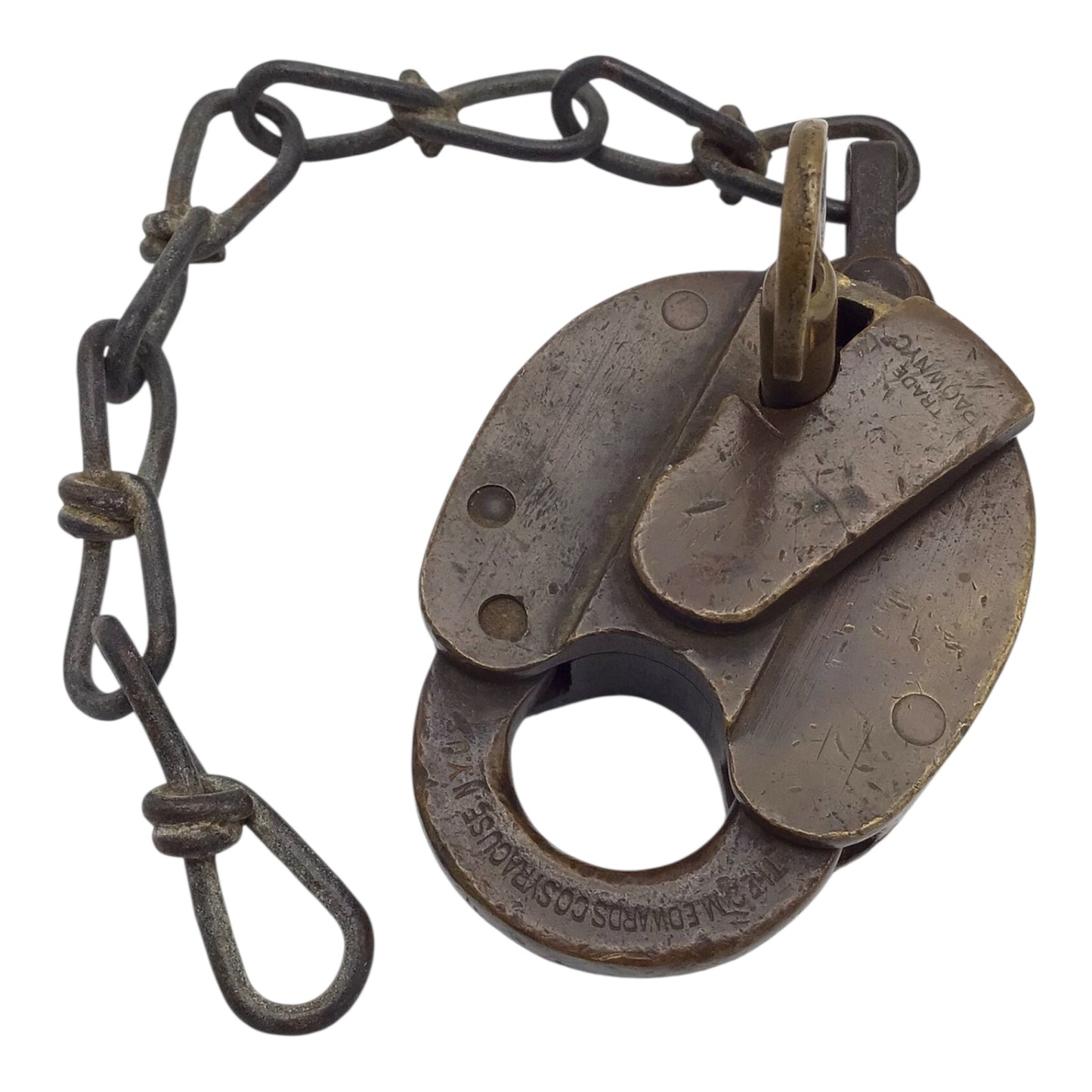 Vintage Railroad Brass Conductors Keyring w/ 9 Adlake Keys, 19/20th c Rare Antique Train Collectible