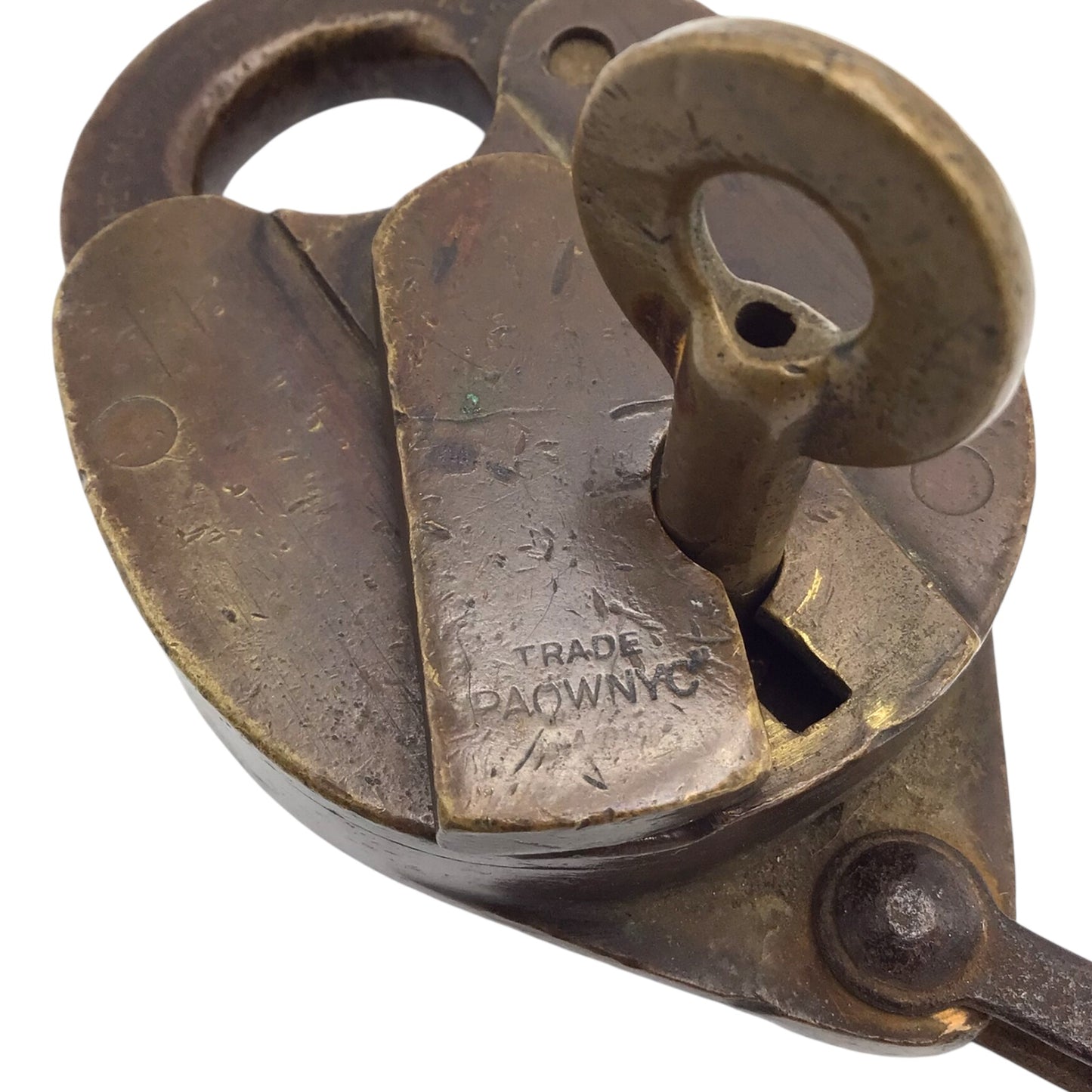 Vintage Railroad Brass Conductors Keyring w/ 9 Adlake Keys, 19/20th c Rare Antique Train Collectible
