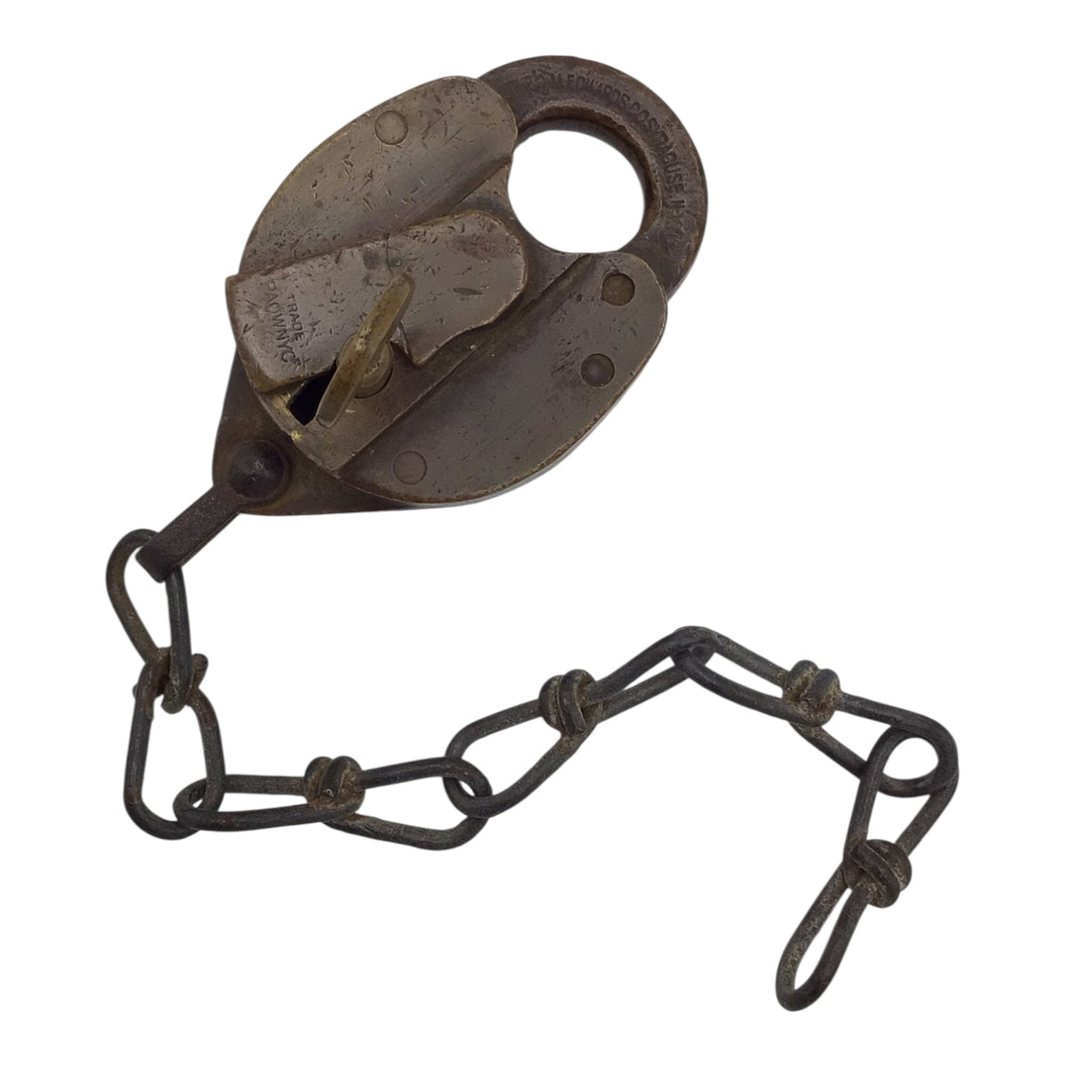 Vintage Railroad Brass Conductors Keyring w/ 9 Adlake Keys, 19/20th c Rare Antique Train Collectible
