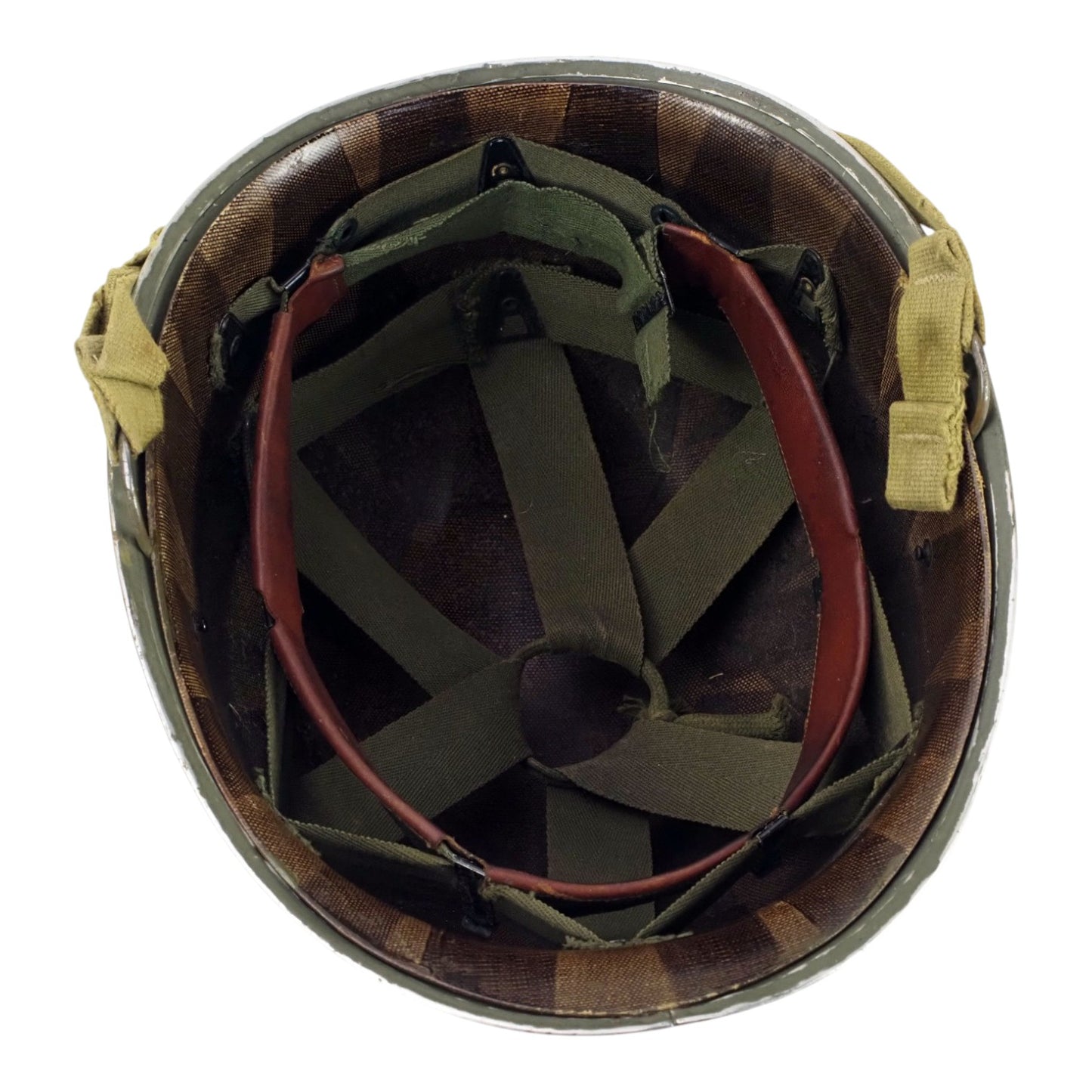 WWII U.S. 82nd Airborne Helmet, Red HH 1st Battalion 508th PIR Marking