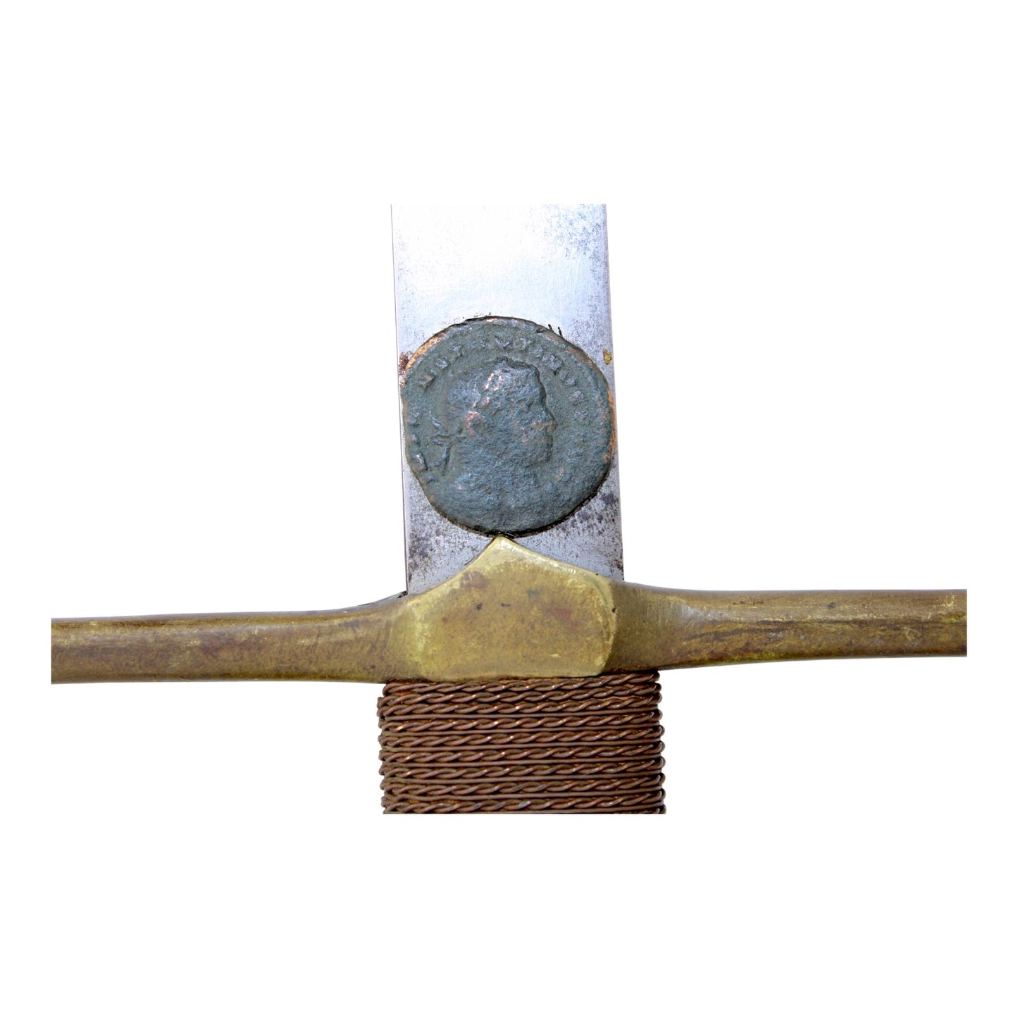 Large Longsword with Unique Maker Mark & Fascinating Embedded Ancient-Style Coin