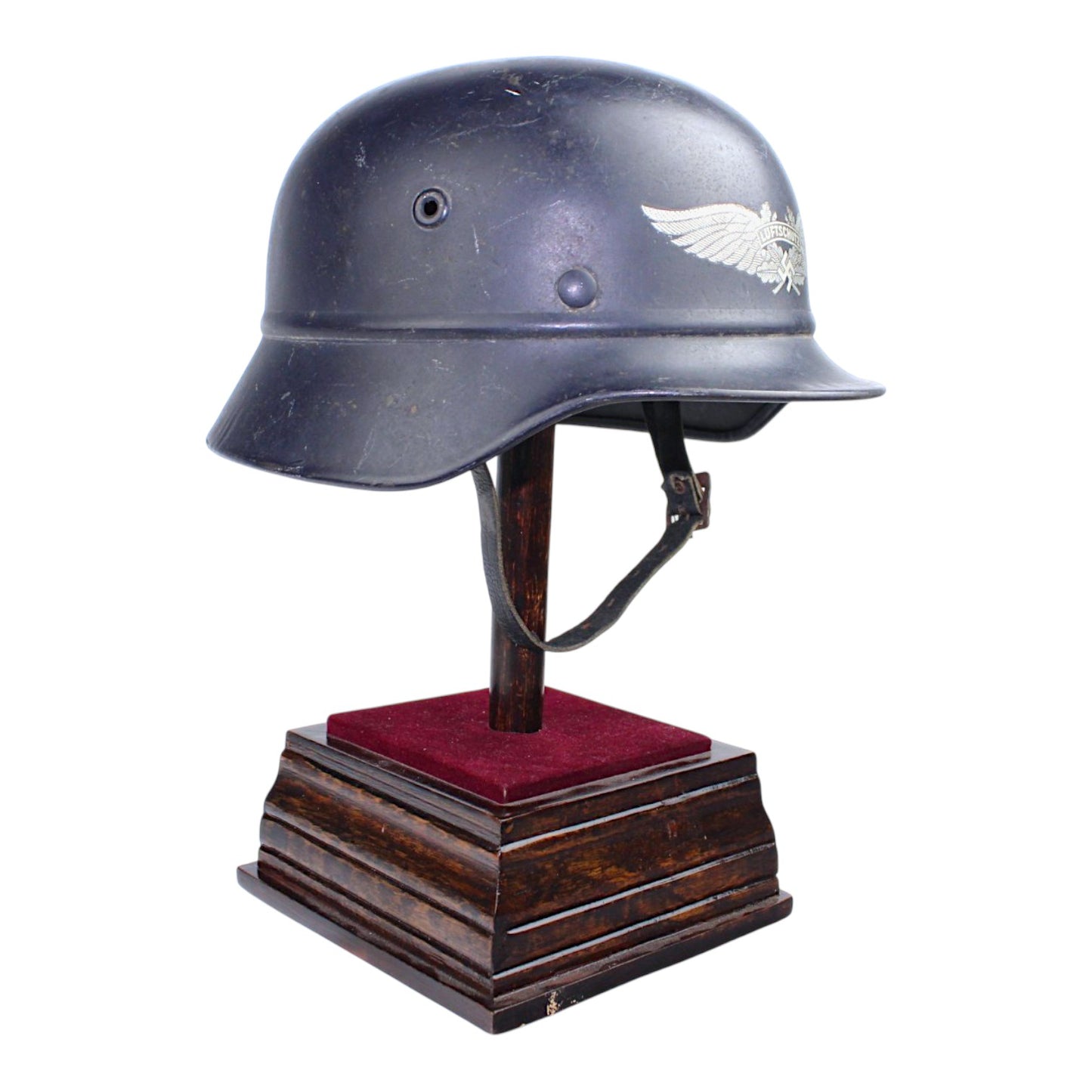 Fantastic German WW2 M40 Luftschutz Helmet Q66 with Complete Liner & Chinstrap