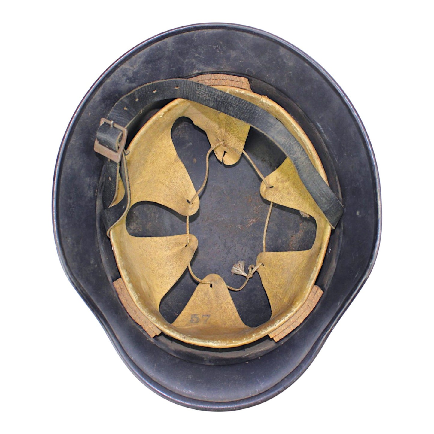 Fantastic German WW2 M40 Luftschutz Helmet Q66 with Complete Liner & Chinstrap
