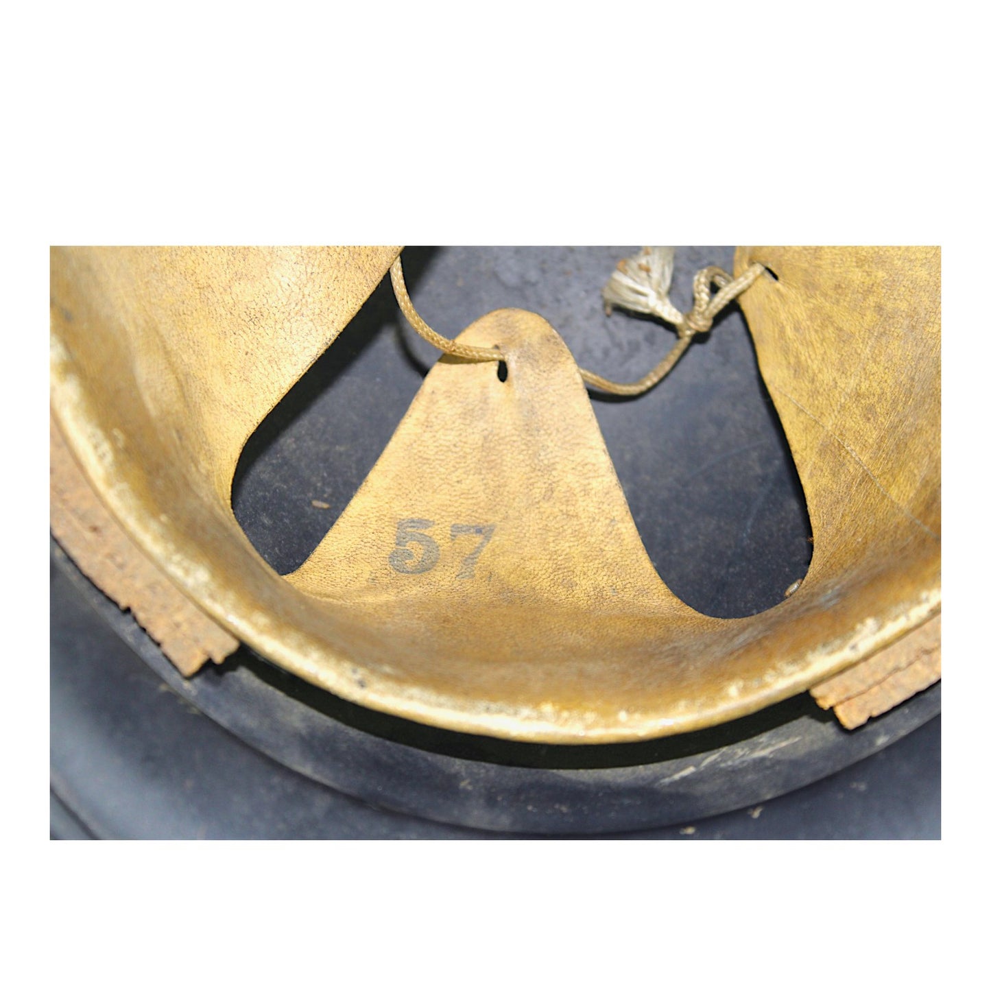 Fantastic German WW2 M40 Luftschutz Helmet Q66 with Complete Liner & Chinstrap