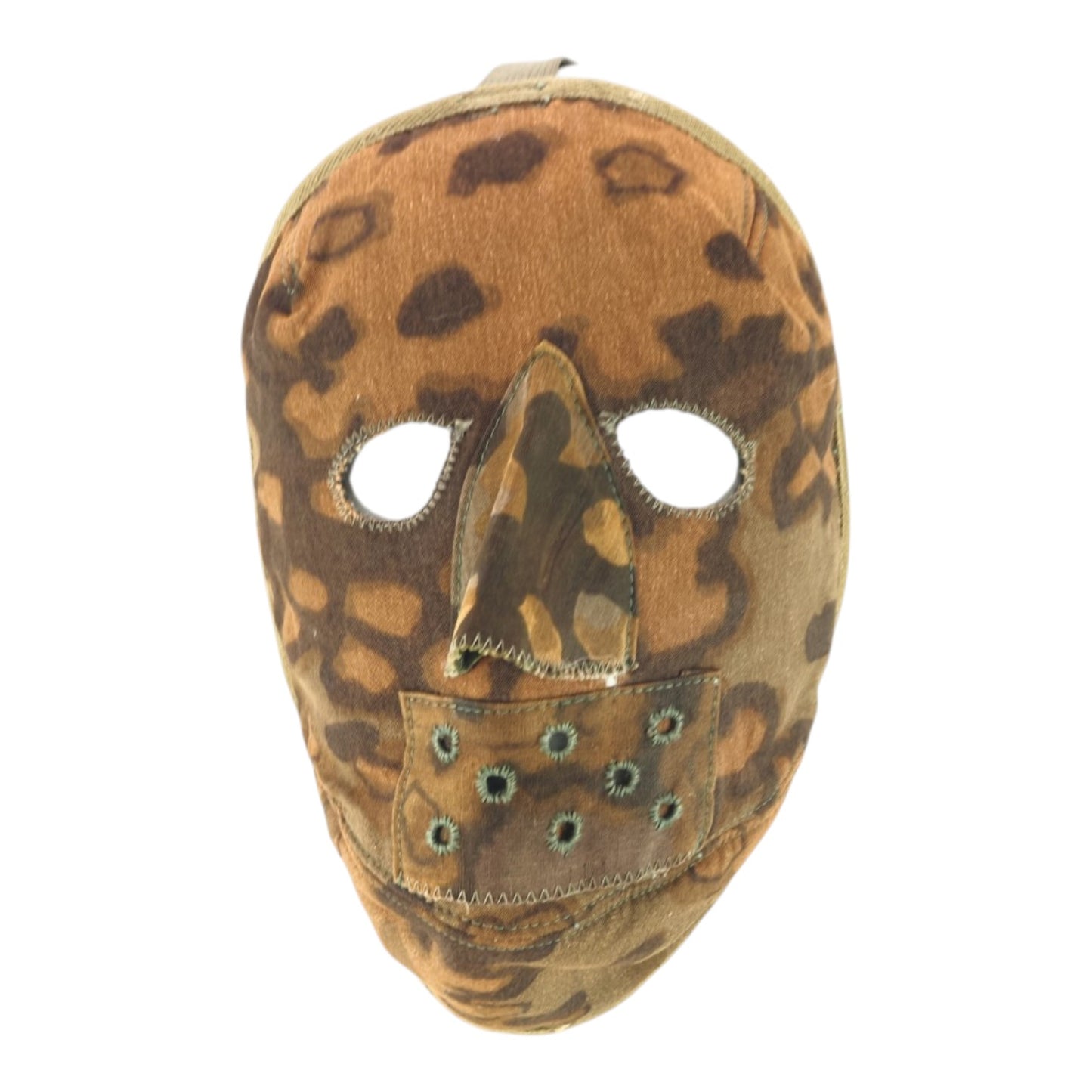 Exceptionally Rare Waffen-SS Oak Leaf Camouflage Cold Weather Face Mask, Mint German WW2 Wearable