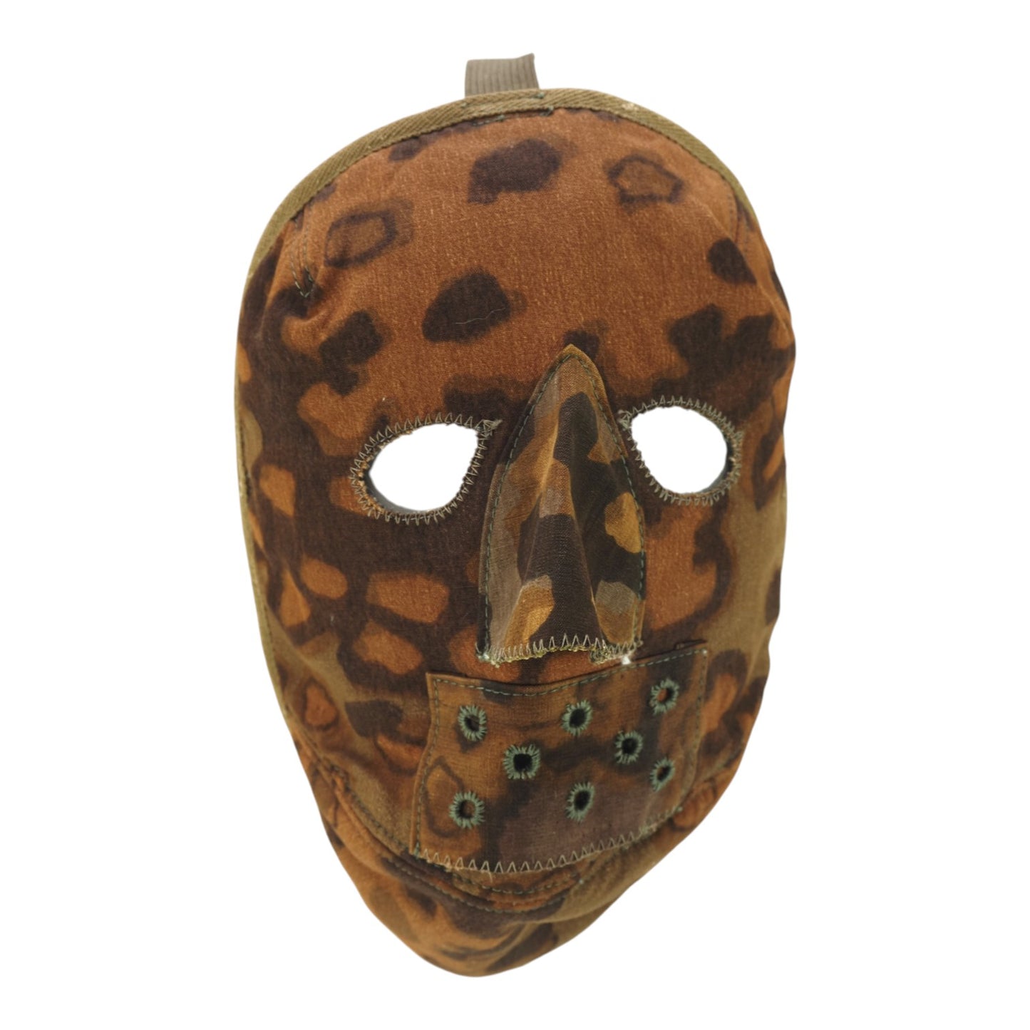 Exceptionally Rare Waffen-SS Oak Leaf Camouflage Cold Weather Face Mask, Mint German WW2 Wearable
