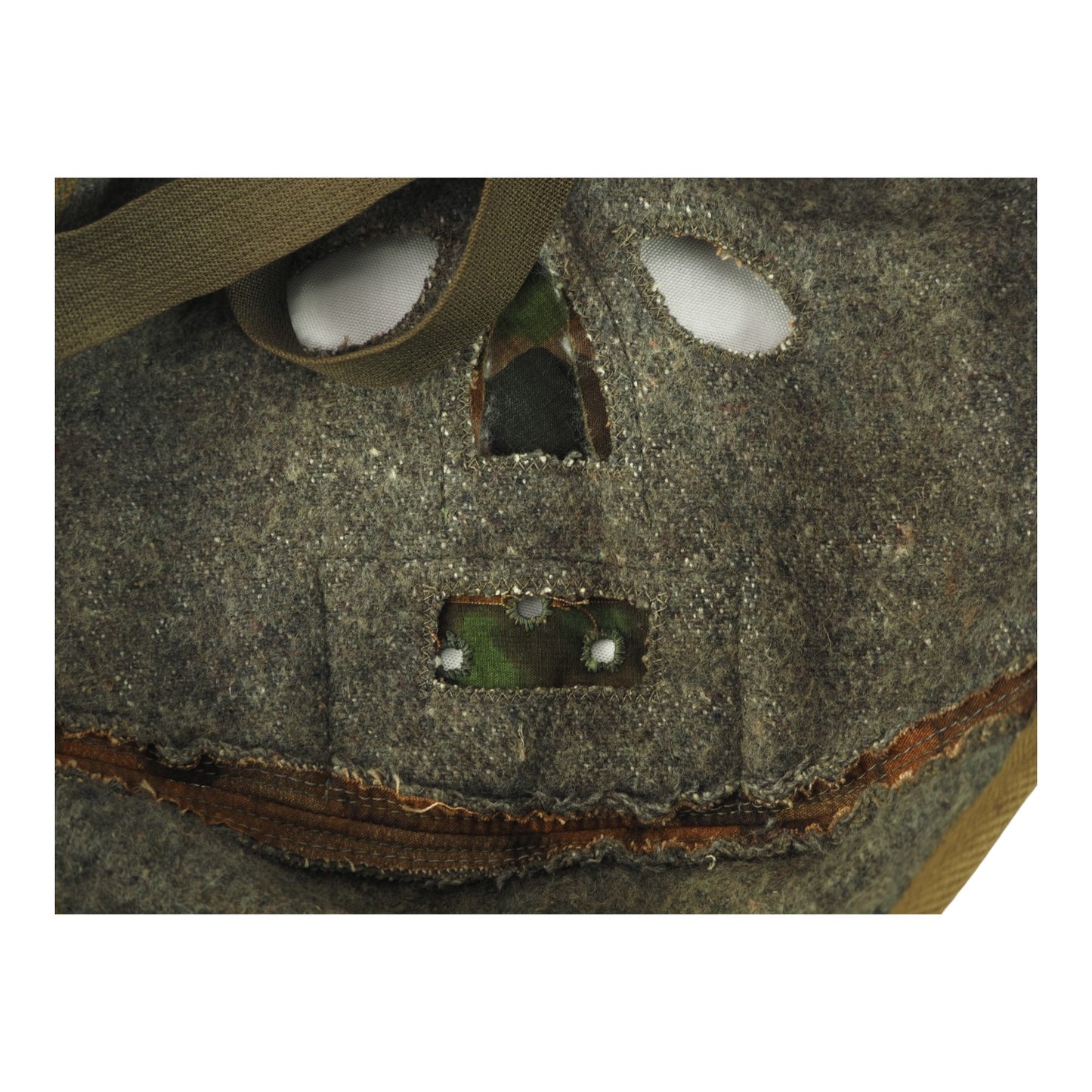 Exceptionally Rare Waffen-SS Oak Leaf Camouflage Cold Weather Face Mask, Mint German WW2 Wearable