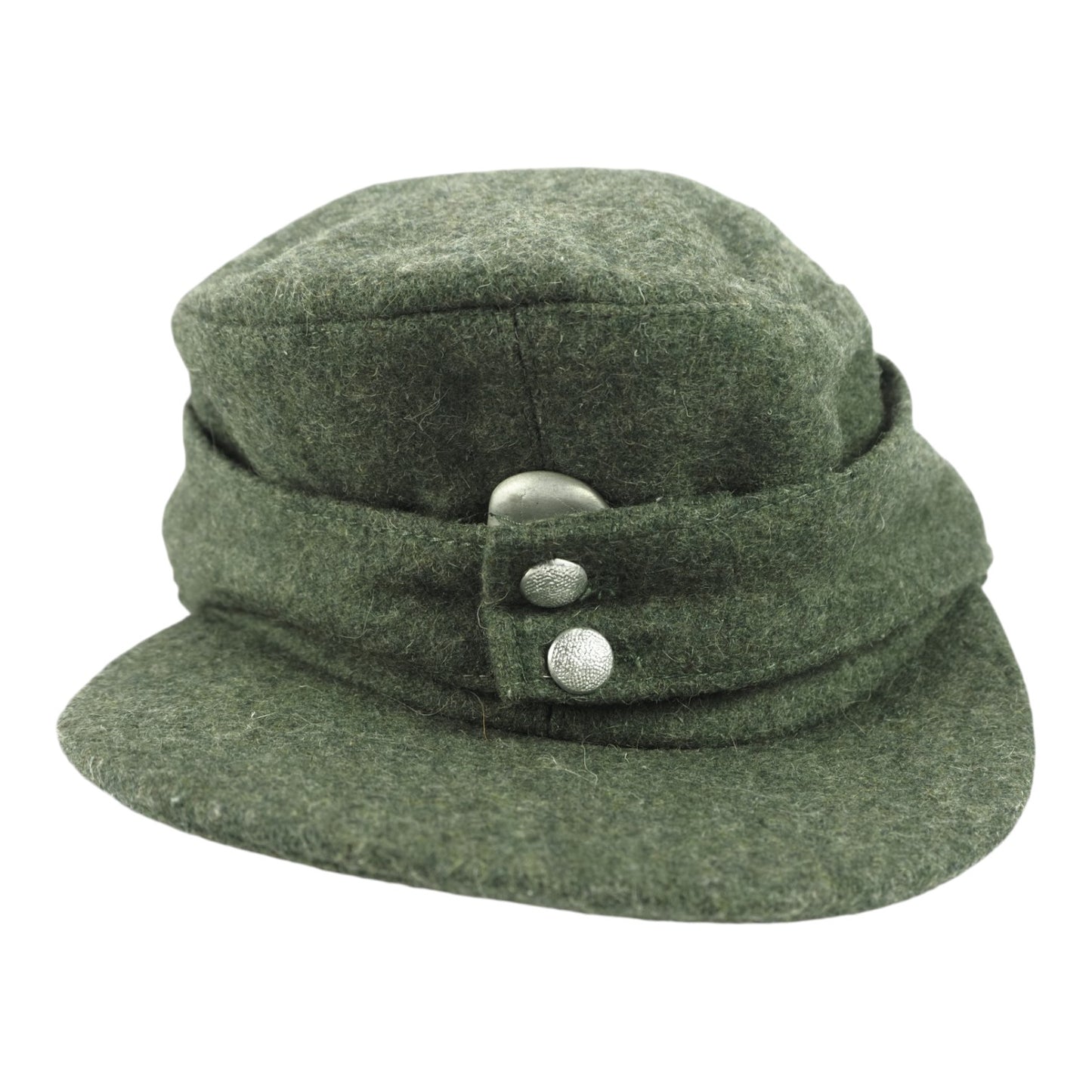 German WWII Waffen-SS M43 EM Field Cap with RARE RZM-Marked Totenkopf, Size 57
