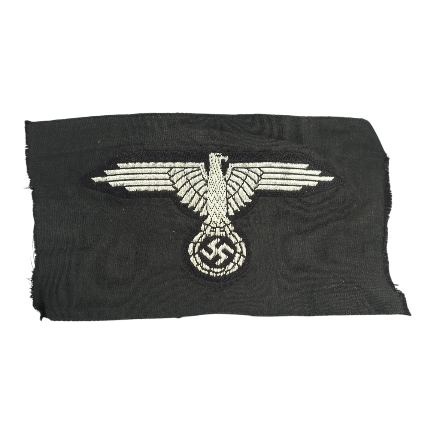 German WW2 Waffen-SS BeVo Sleeve Eagle, Uniform-Cut Example