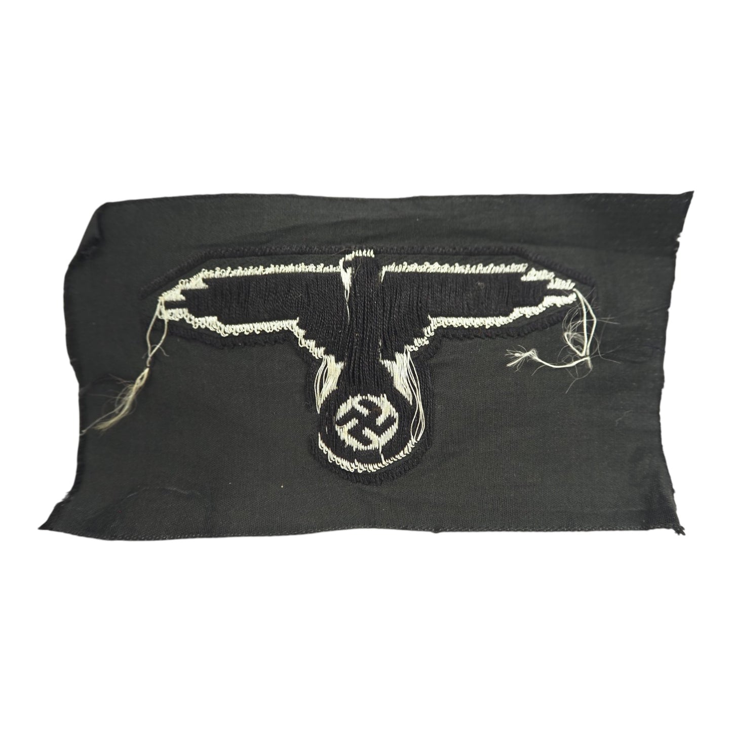 German WW2 Waffen-SS BeVo Sleeve Eagle, Uniform-Cut Example