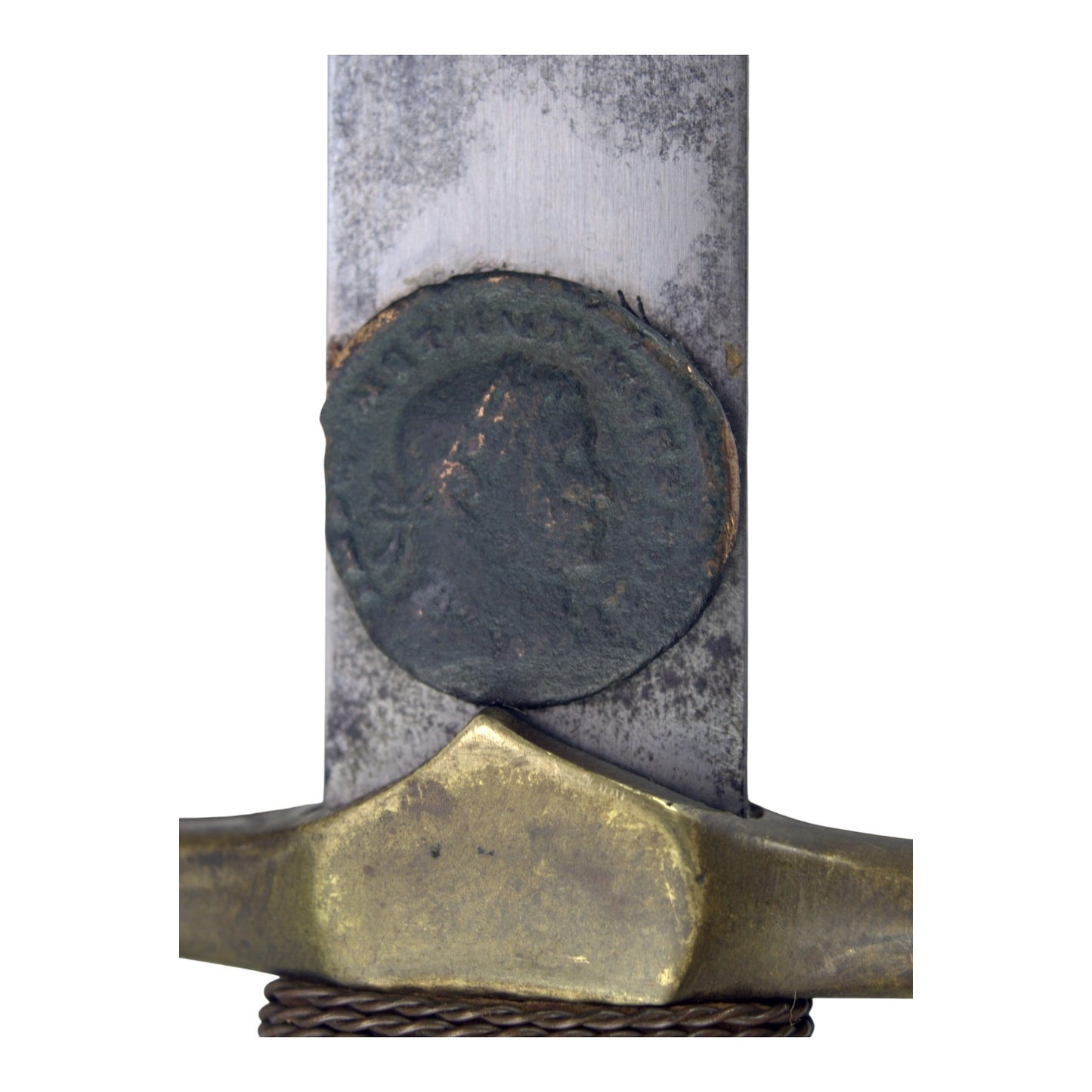 Large Longsword with Unique Maker Mark & Fascinating Embedded Ancient-Style Coin