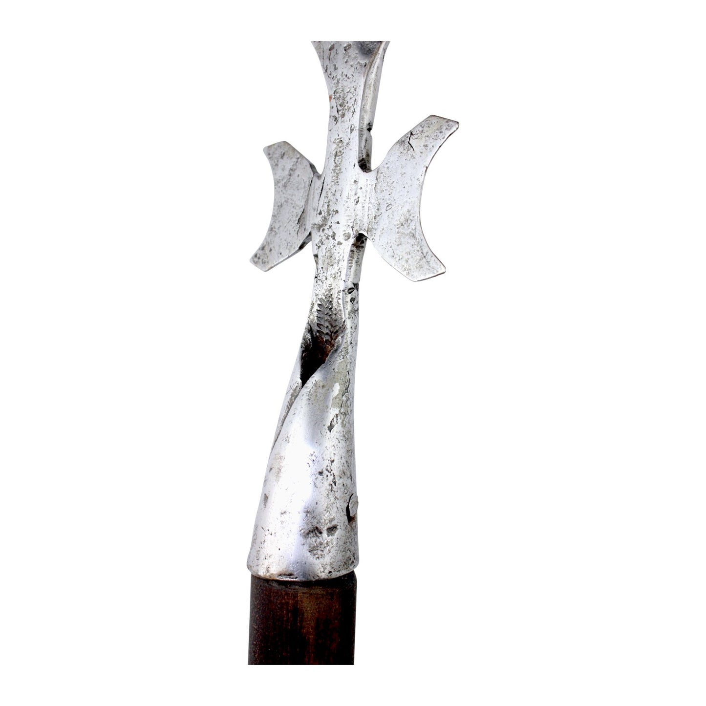 American Revolutionary War Era 18th Century Spontoon Head possibly French C. 1690 – 1750 on Later Pole