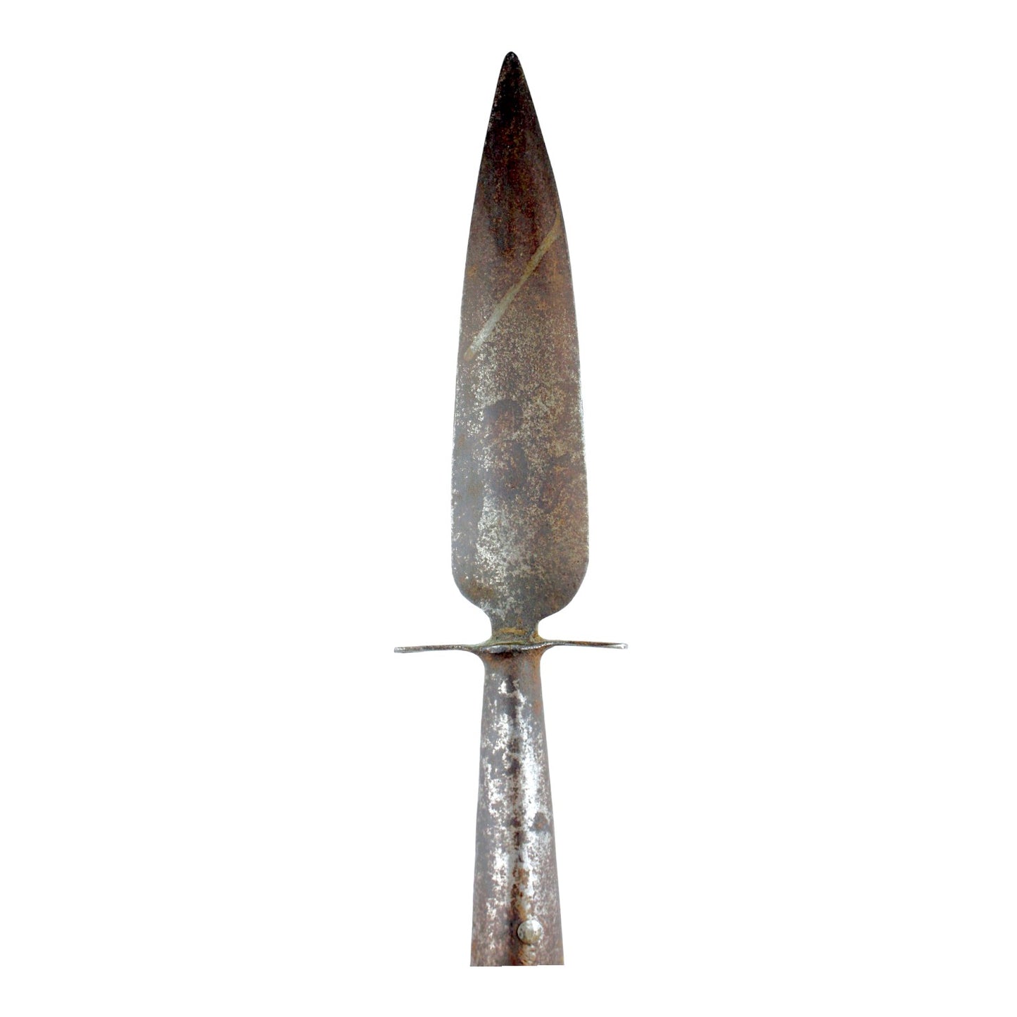 American Revolutionary War Era Spontoon with Leaf Blade & Banner Attachment Ricasso