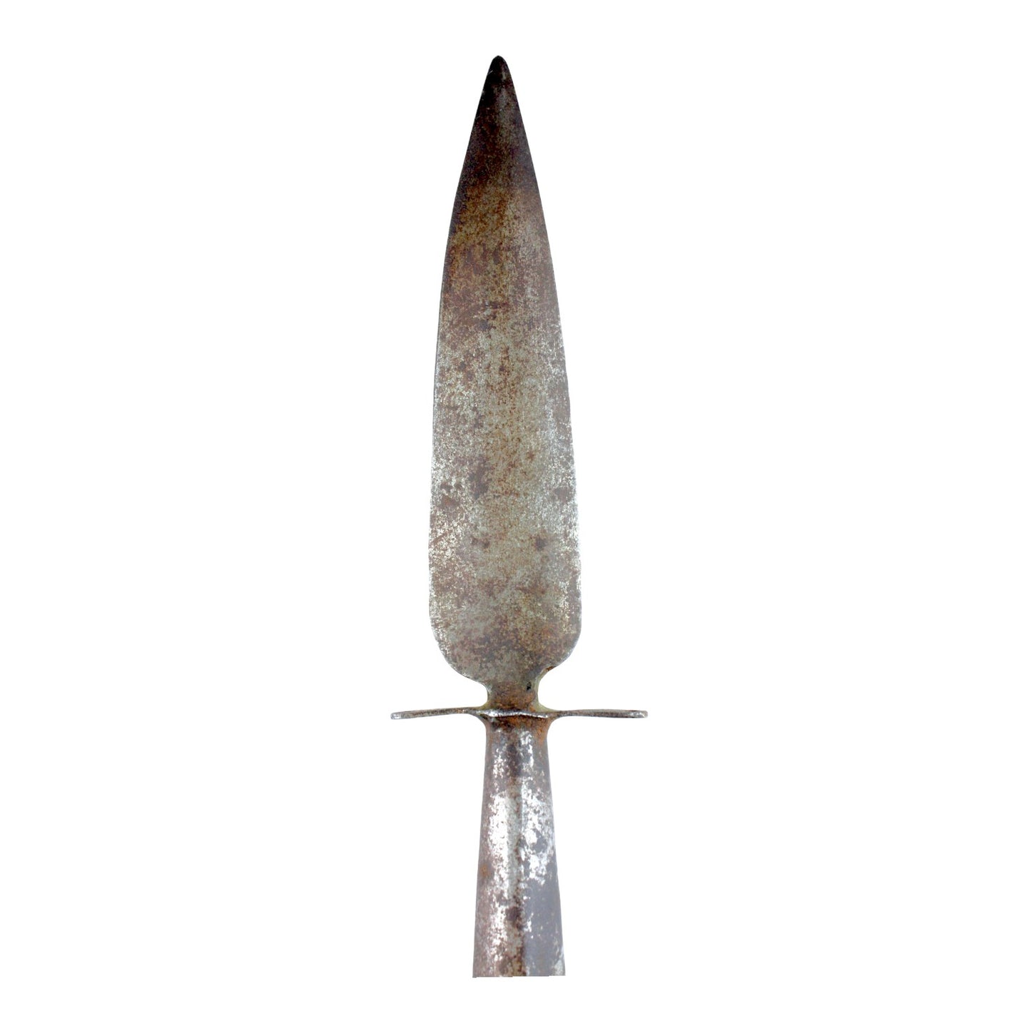 American Revolutionary War Era Spontoon with Leaf Blade & Banner Attachment Ricasso