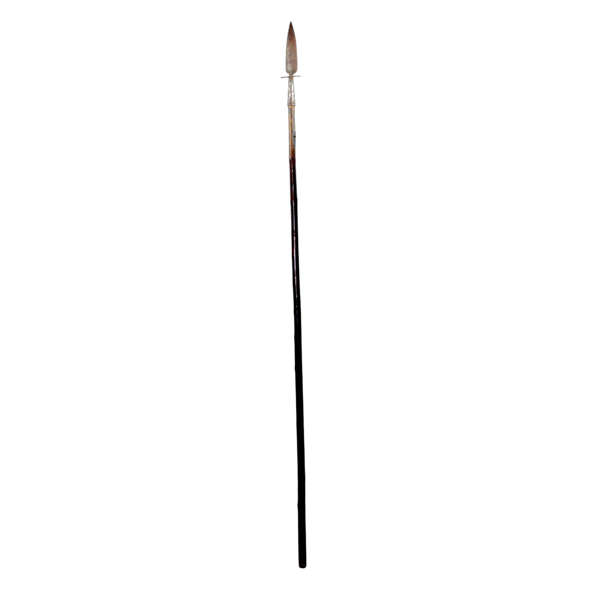 American Revolutionary War Era Spontoon with Leaf Blade & Banner Attachment Ricasso