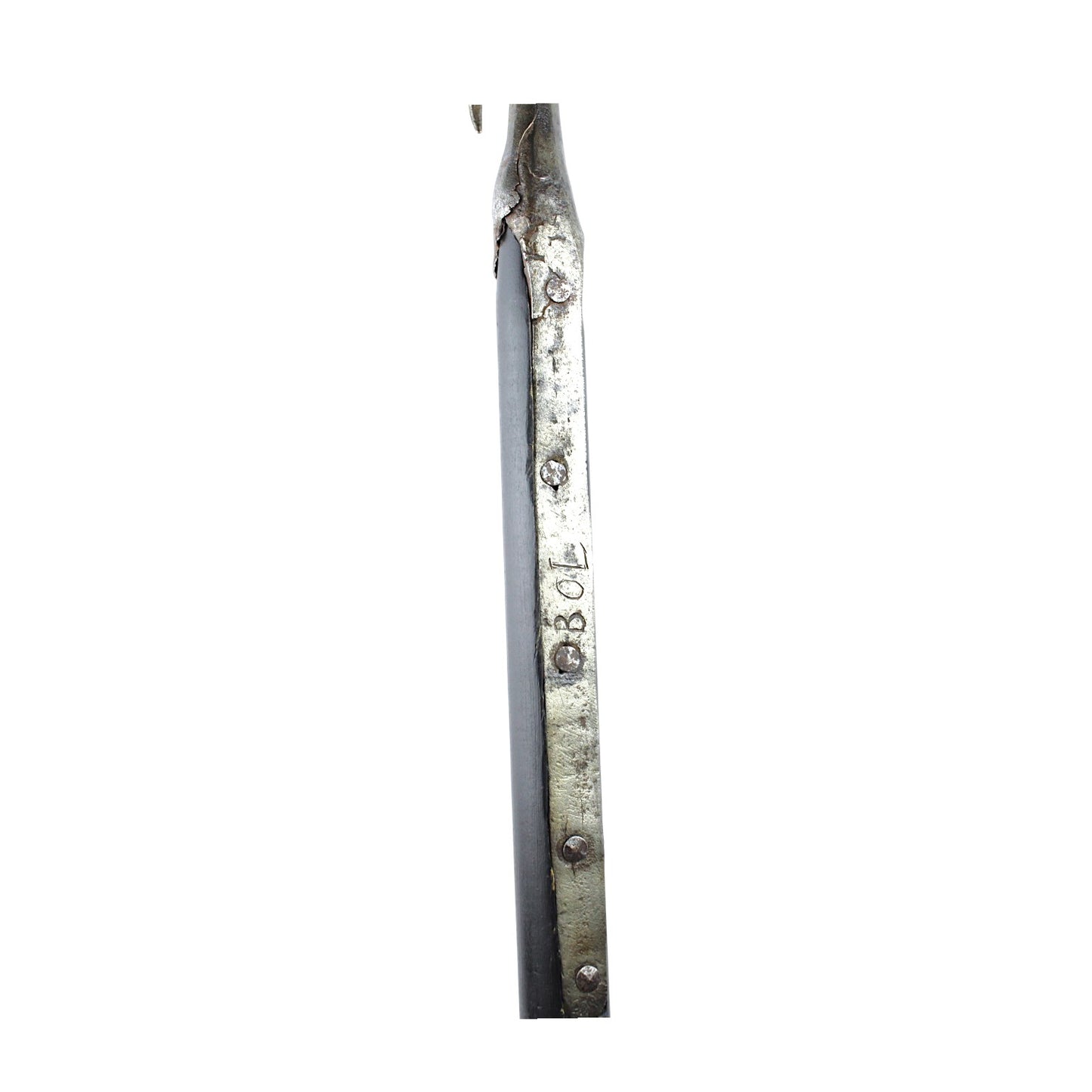 American Revolutionary War Spear Point Polearm with Crossguard & “BOL” Initials