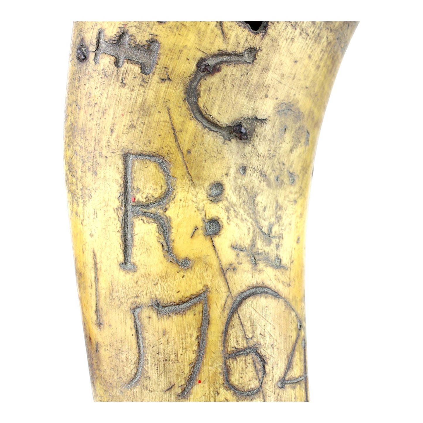 American Revolutionary War Era Powder Horn Dated 1764, Possible Isaac Hayne Association