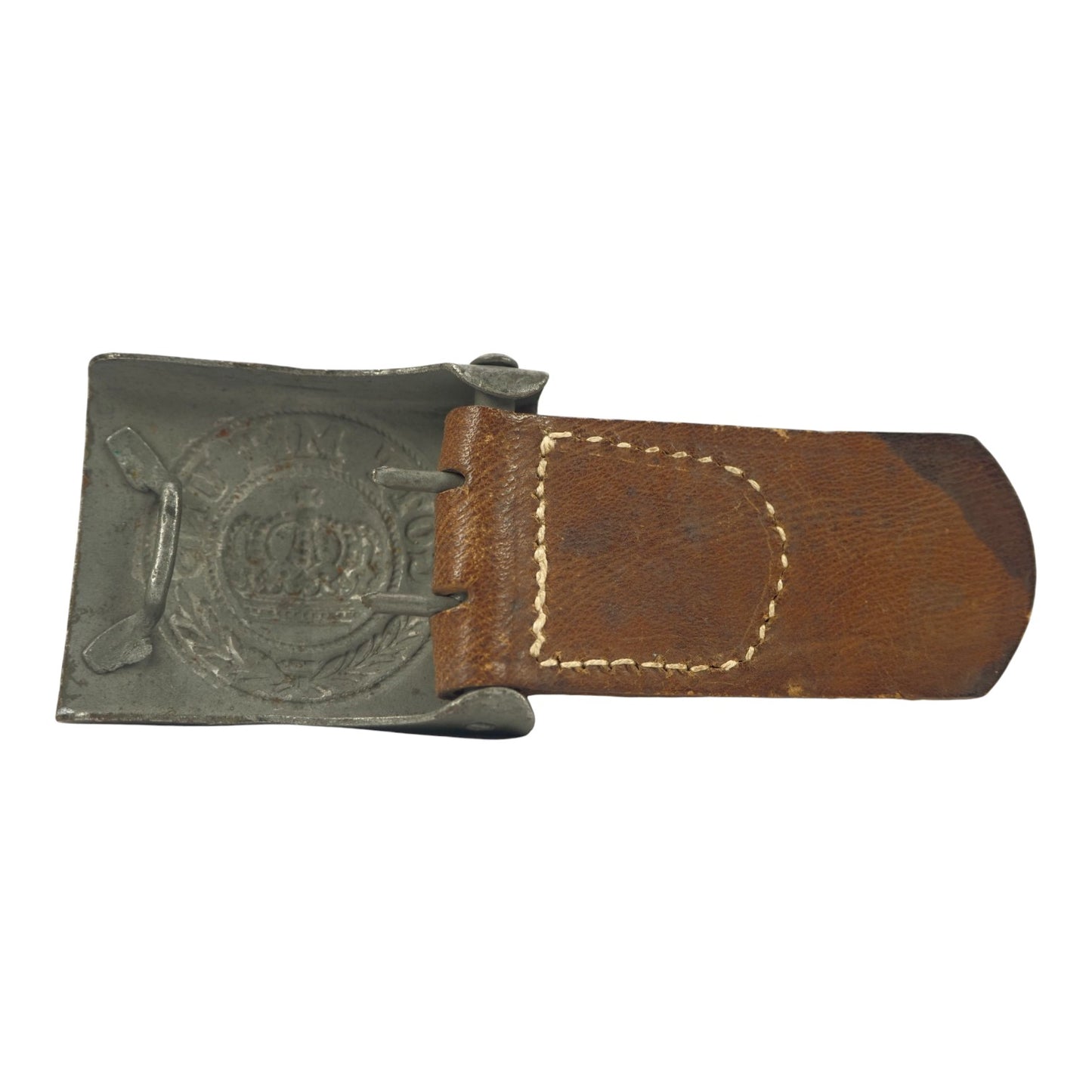 German WWI Prussian Enlisted Mans "Gott Mit Uns" Belt Buckle w/ Marked 1918 Belt | Veteran Bringback