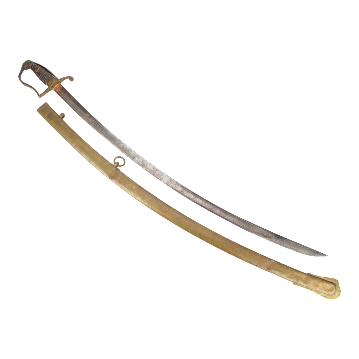 Napoleonic Cavalry Sword c.1805 with Turk’s Head, Brass Scabbard & FWKD Mark