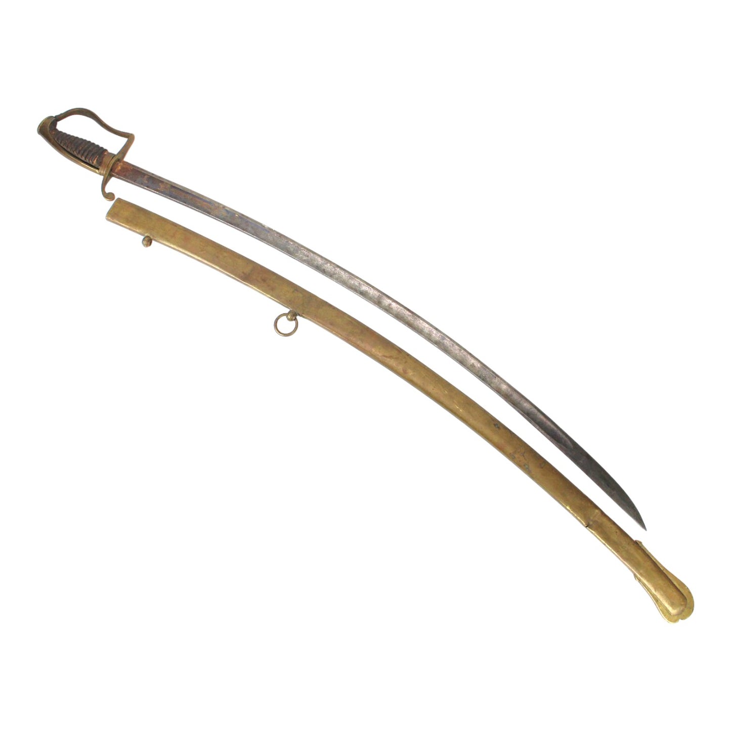 Napoleonic Cavalry Sword c.1805 with Turk’s Head, Brass Scabbard & FWKD Mark
