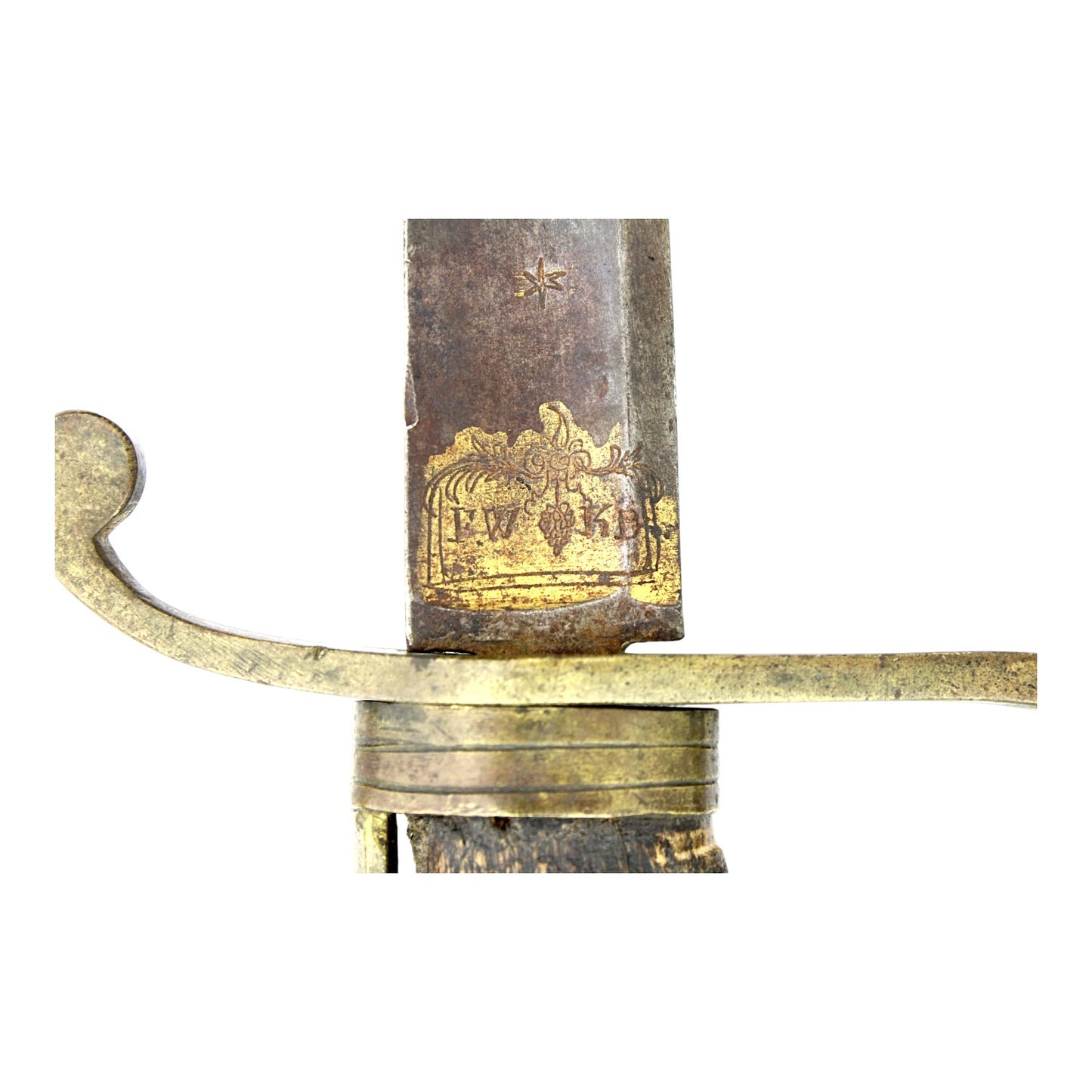 Napoleonic Cavalry Sword c.1805 with Turk’s Head, Brass Scabbard & FWKD Mark