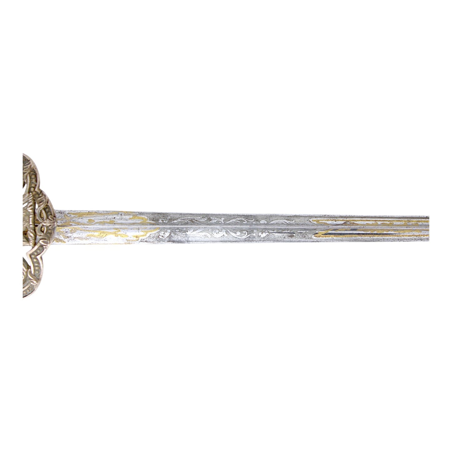 French First Empire Silver Hilt Napoleonic Court Sword with Eagle & Gold Blade