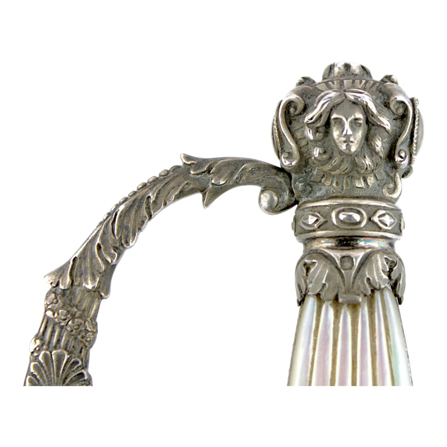 French First Empire Silver Hilt Napoleonic Court Sword with Eagle & Gold Blade
