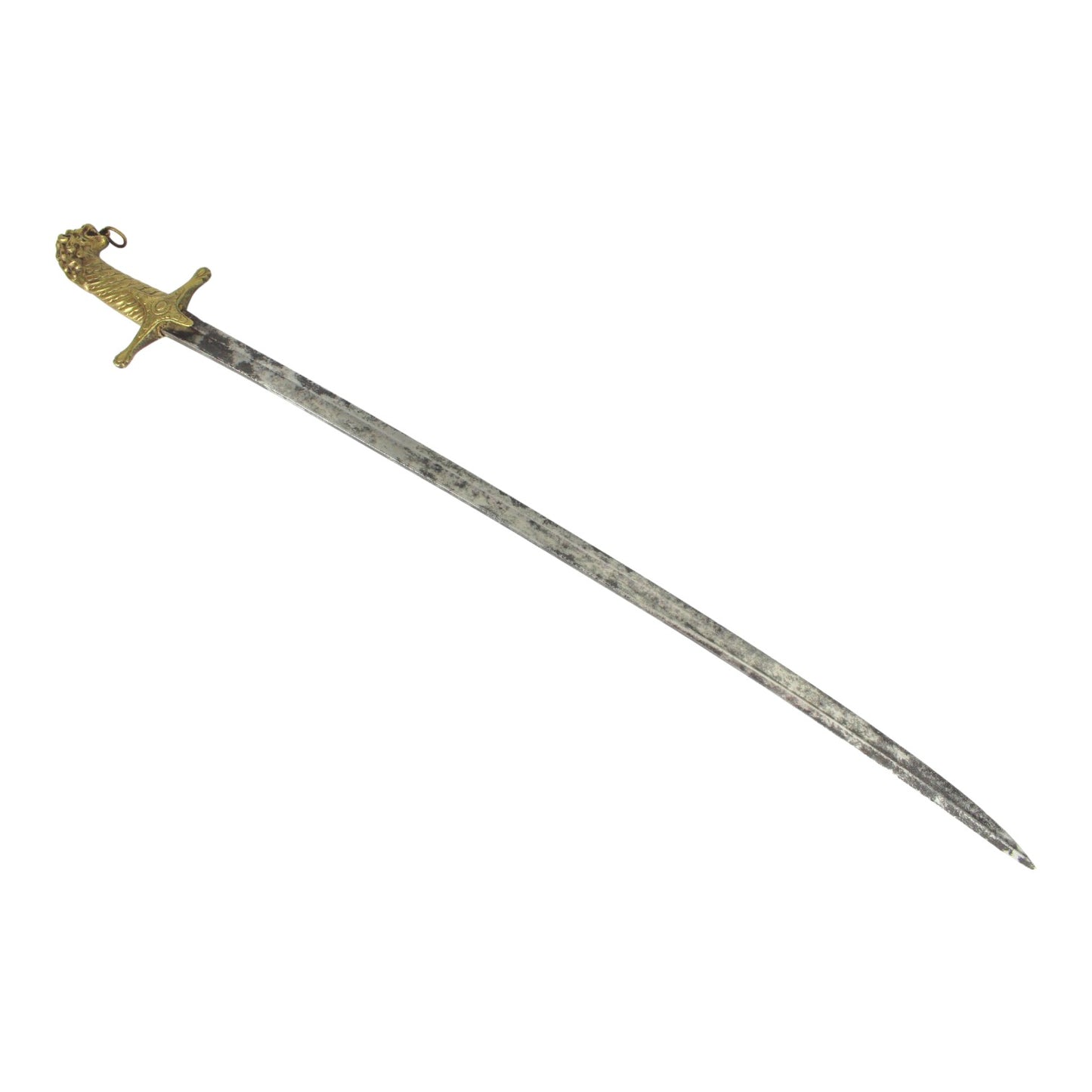 Shamshir Sword with Lion Head Pommel, Ring Mount & Museum Mark B-11-206