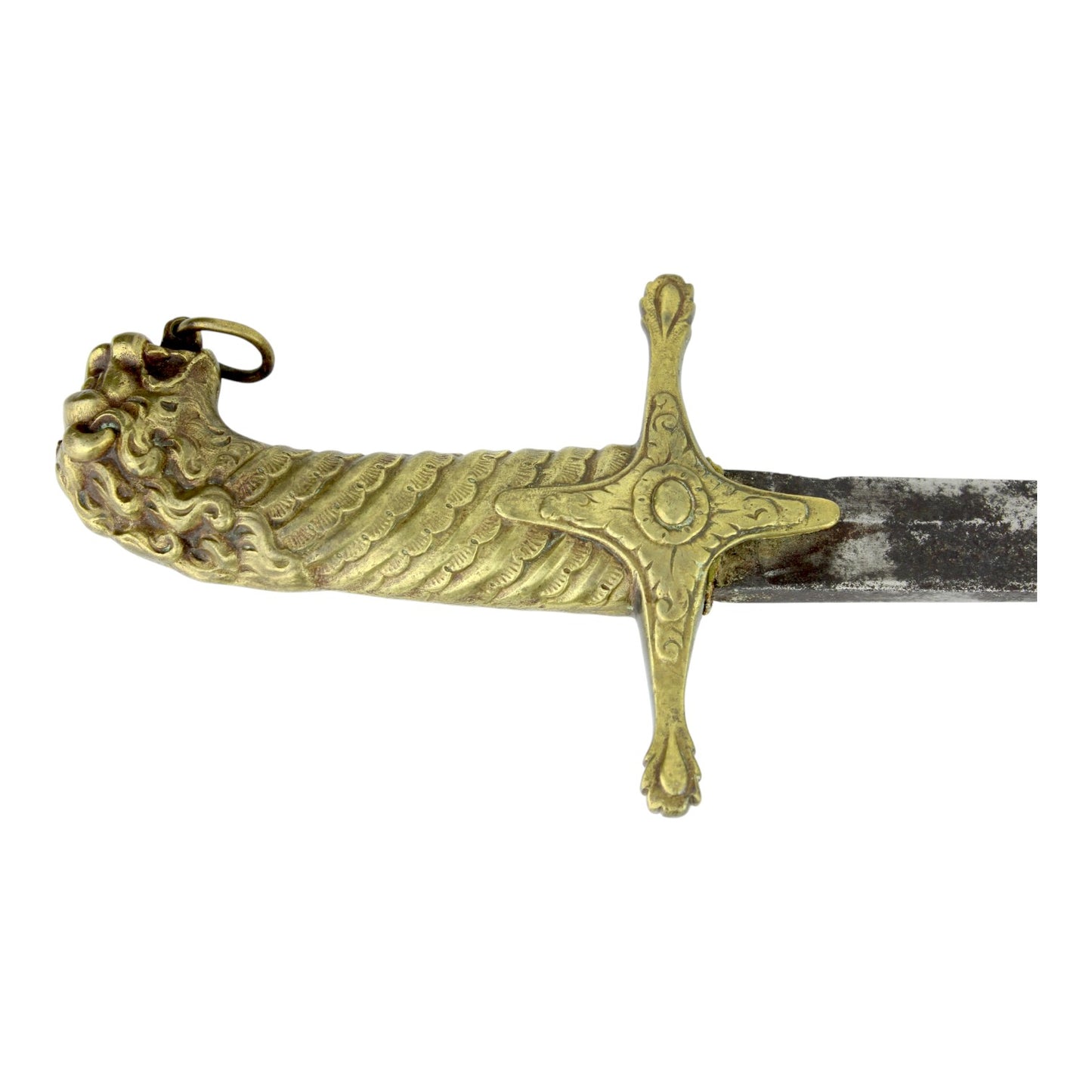 Shamshir Sword with Lion Head Pommel, Ring Mount & Museum Mark B-11-206