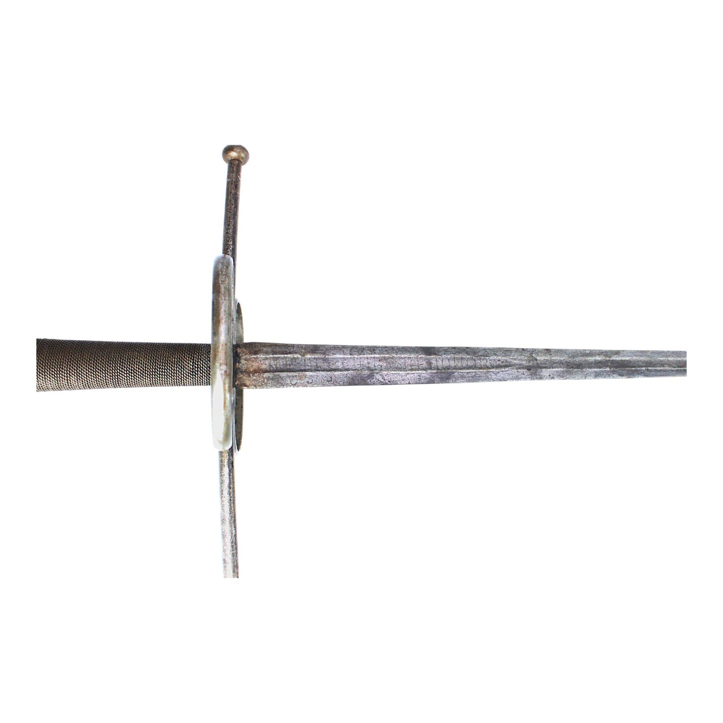 Spanish Conquistador Two-Handed Battle Sword with Double-Ring Guard & Latin Mottoes