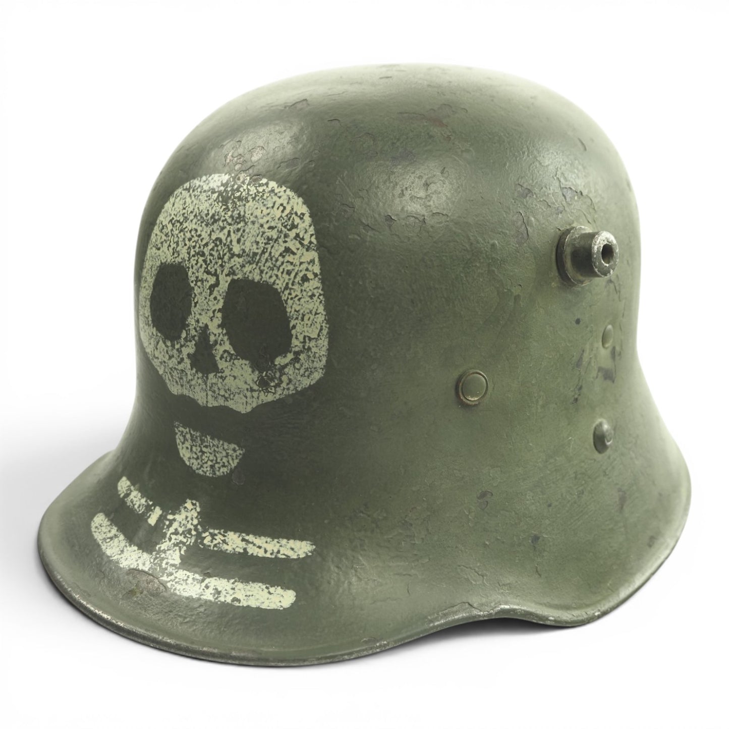 German WWI Transitional Finnish Kev Os 4 Helmet | Death’s Head Paint | Complete Liner & Chinstrap