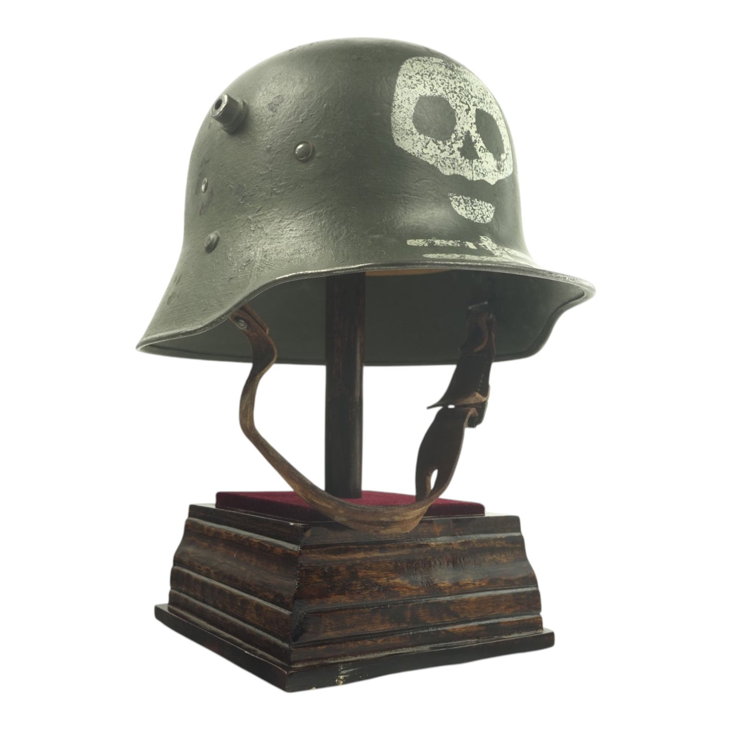 German WWI Transitional Finnish Kev Os 4 Helmet | Death’s Head Paint | Complete Liner & Chinstrap