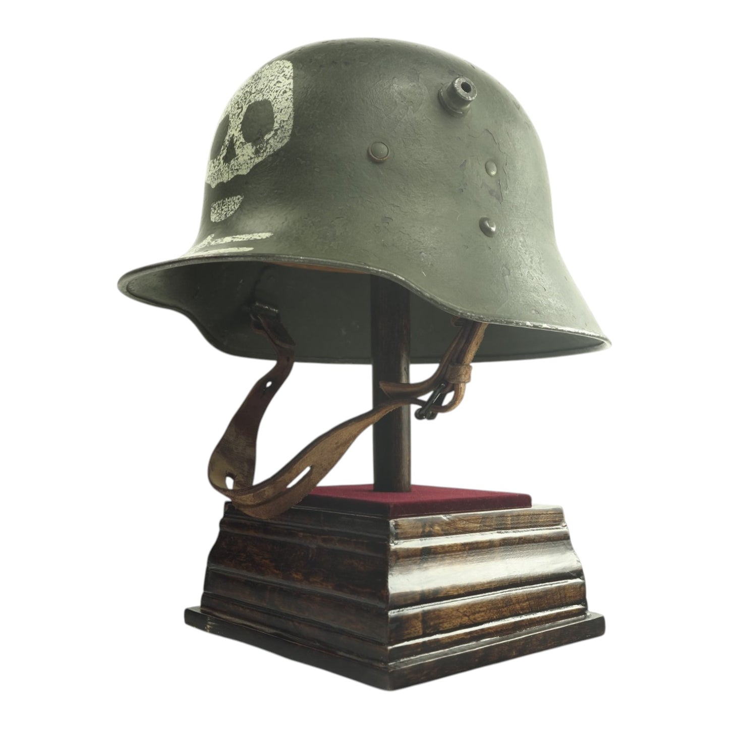 German WWI Transitional Finnish Kev Os 4 Helmet | Death’s Head Paint | Complete Liner & Chinstrap