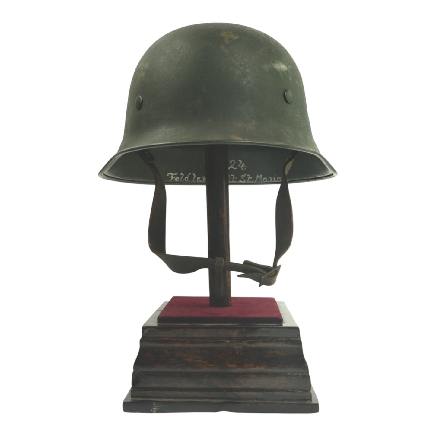 German WWII DRK Red Cross Double Decal Personnel Stahlhelm M34 "No. 24" Field Hospital Helmet