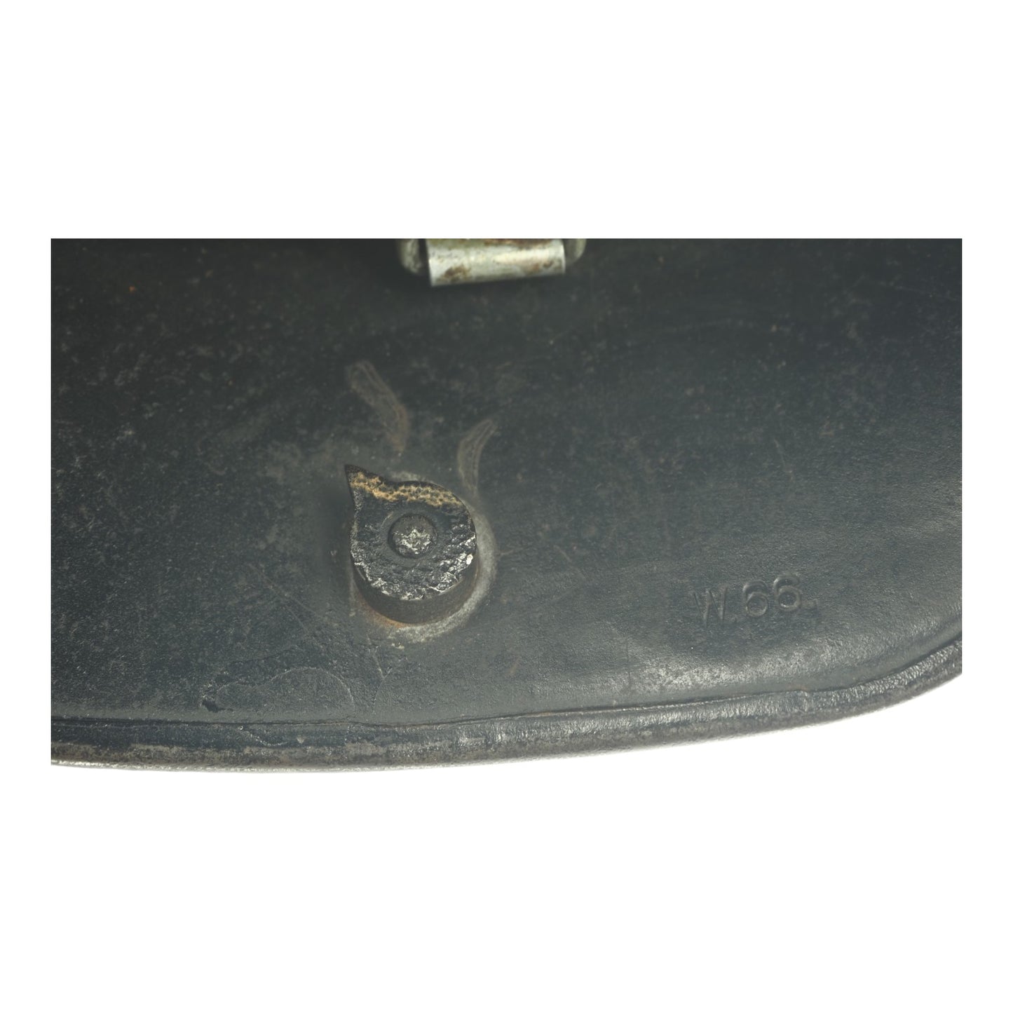 German WW2 M16 Allgemeine-SS Black Double Decal Transitional Helmet, Rare Size and Prod - W66