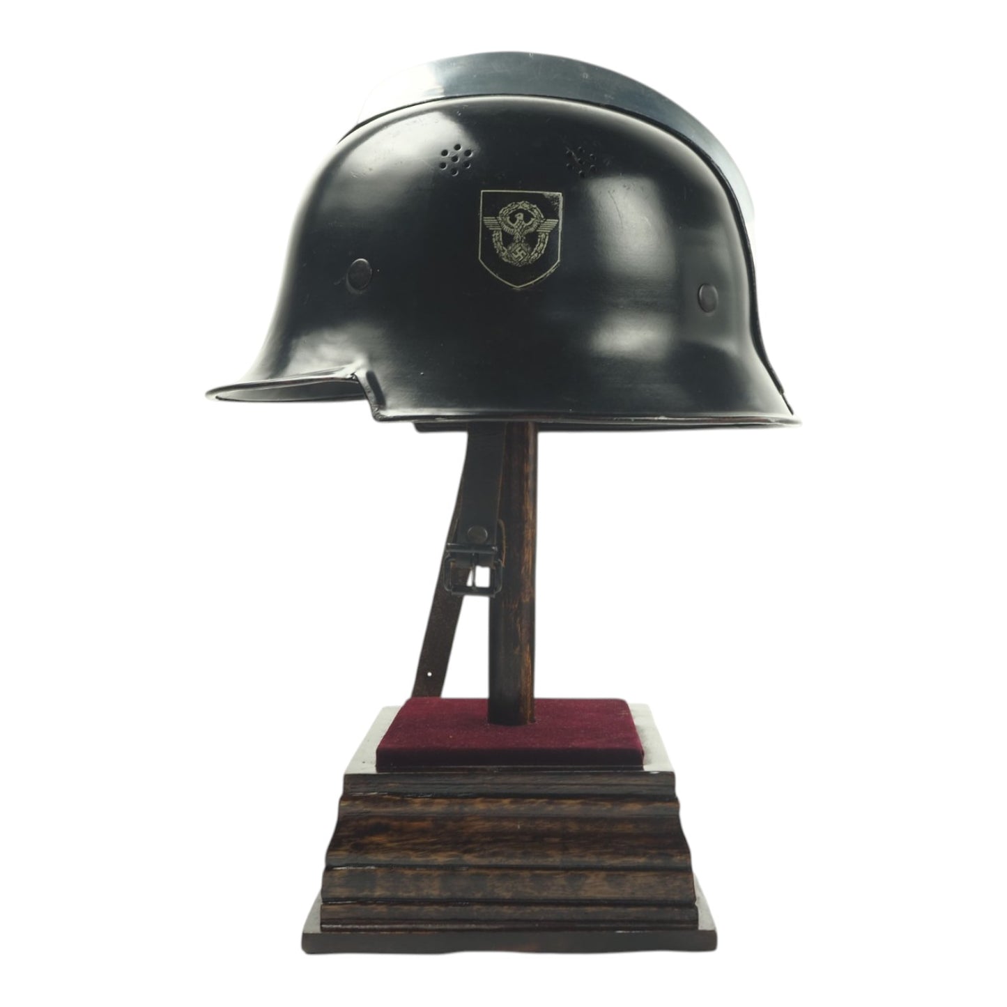 German WWII Feuerwehr Grouping with M34 Square Dip Helmet, 40-Year Cross & Ausweis