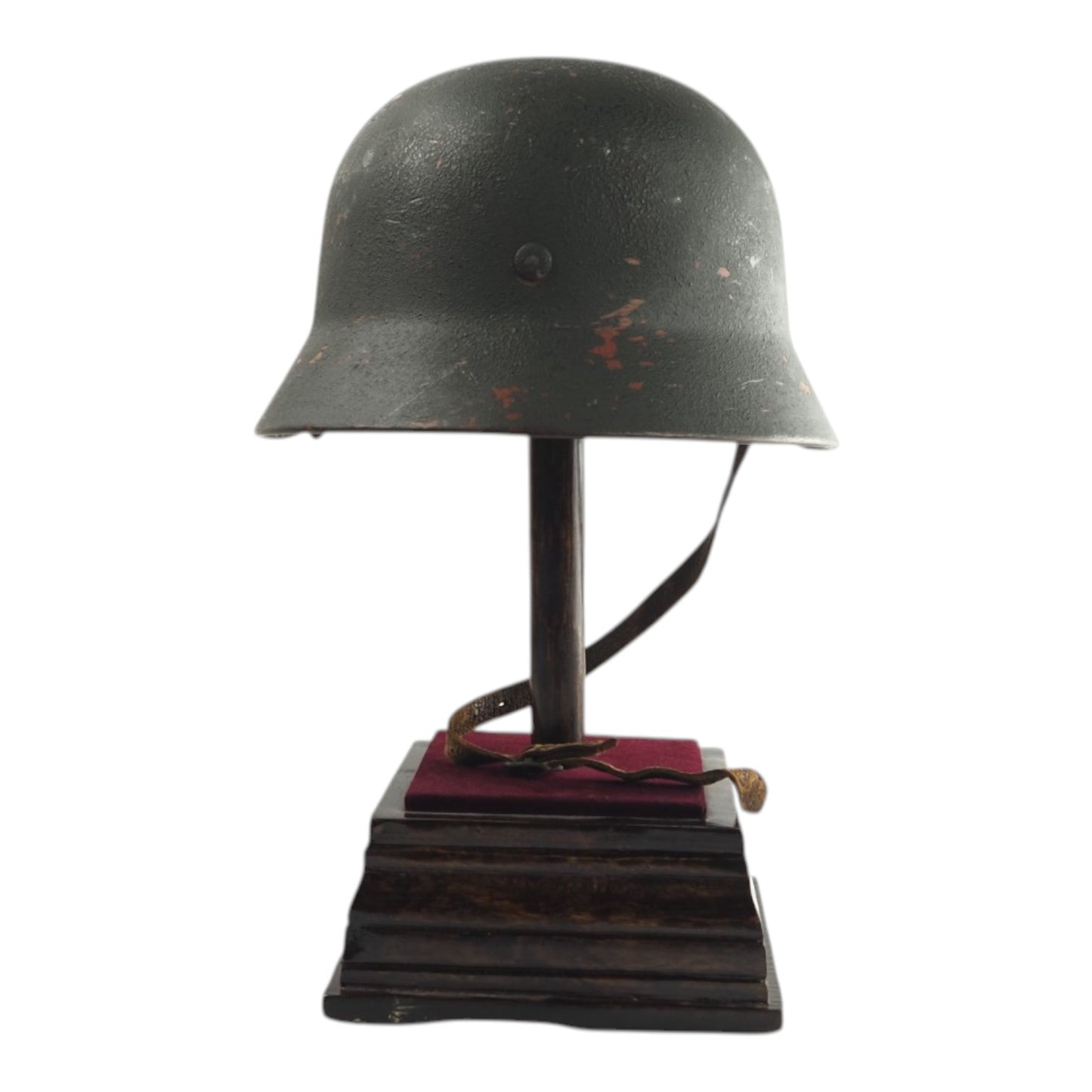 Named German WWII M35 Heer Helmet, Early Lot 081, Repainted from Afrika Korps Brown!