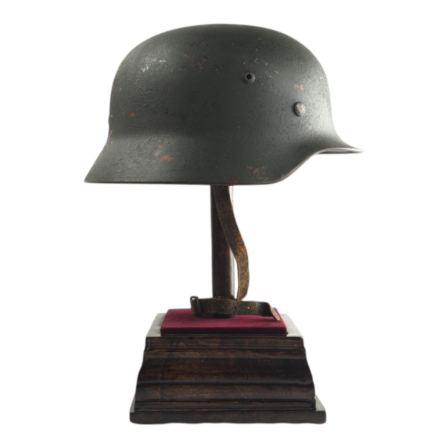 Named German WWII M35 Heer Helmet, Early Lot 081, Repainted from Afrika Korps Brown!